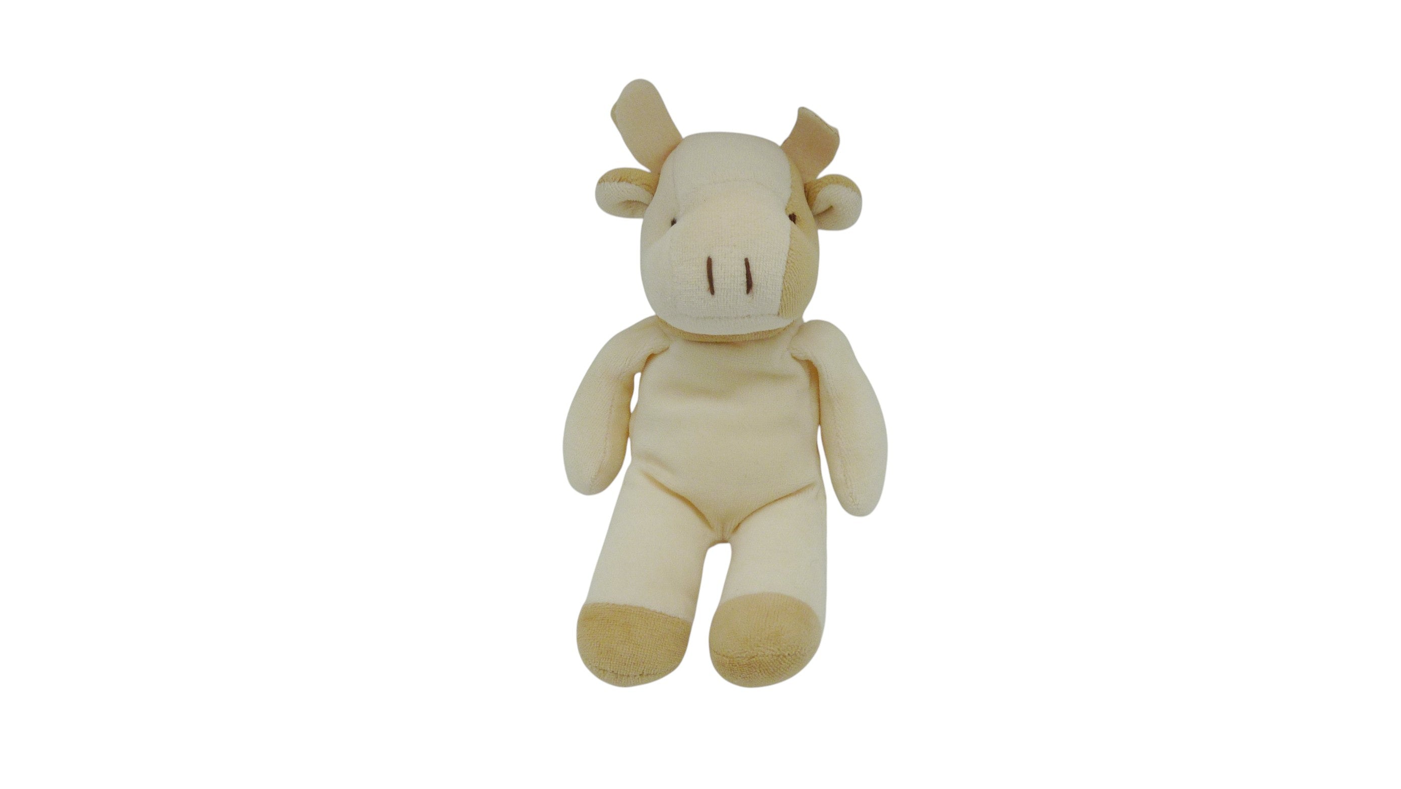 Peluche vache  crème marron - Comptine - 23 cm