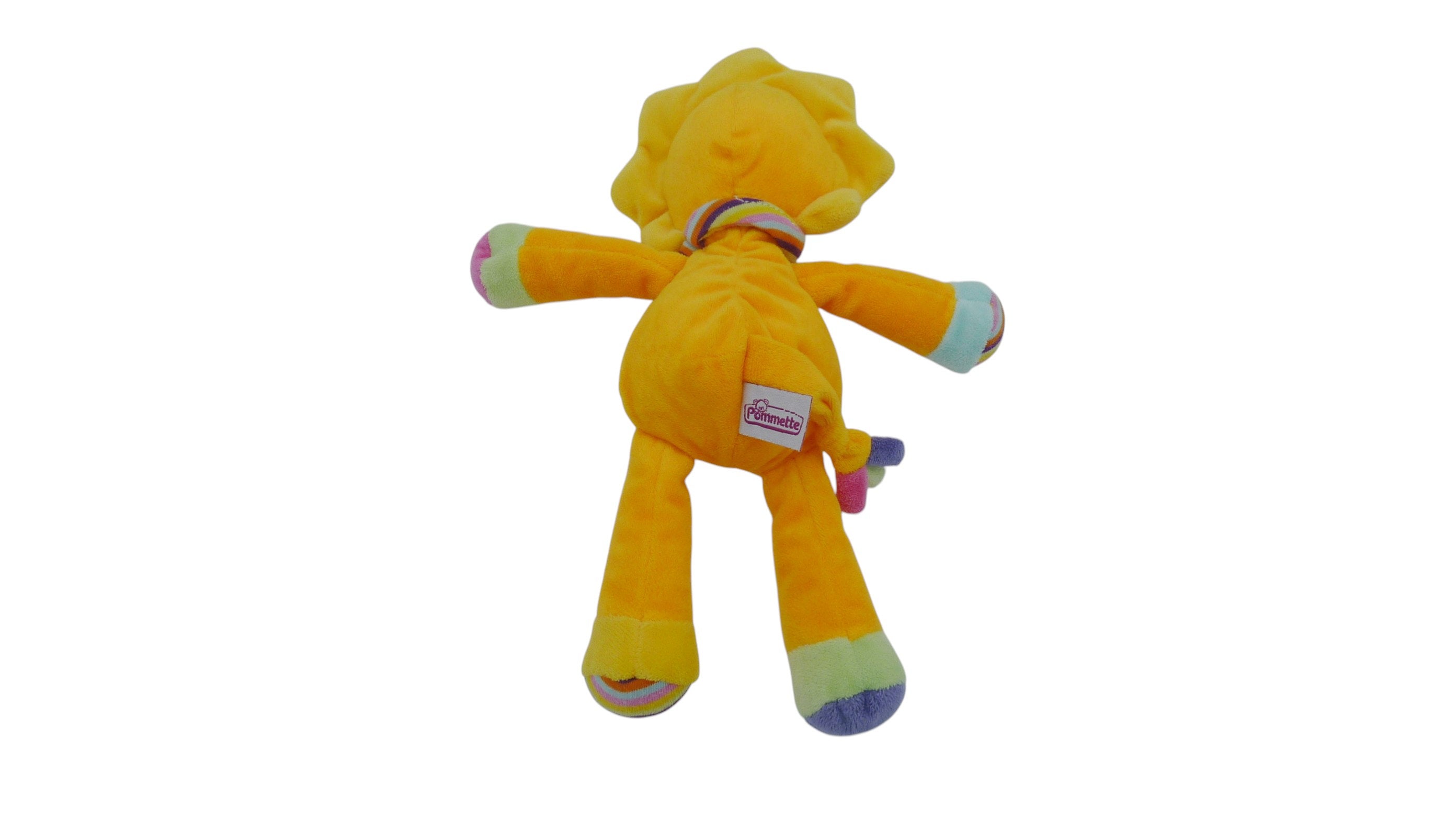 Peluche lion orange jaune - Pommette - 30 cm
