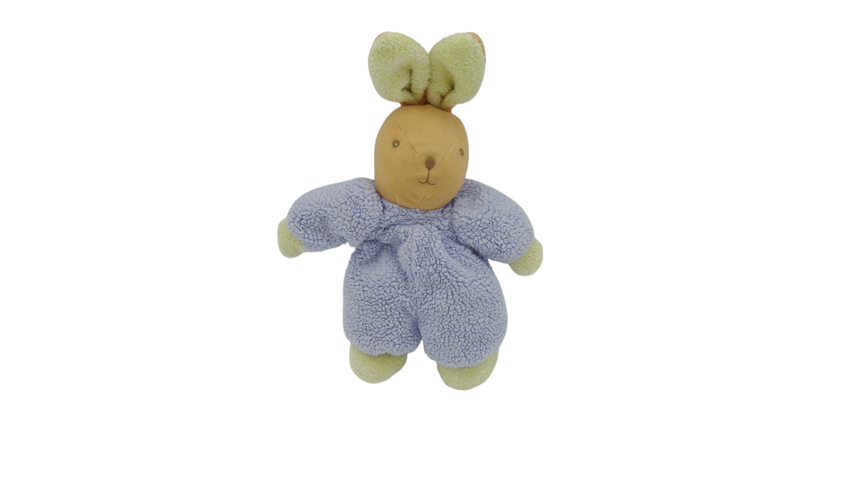 Peluche lapin violet vert - Ajena - 21 cm