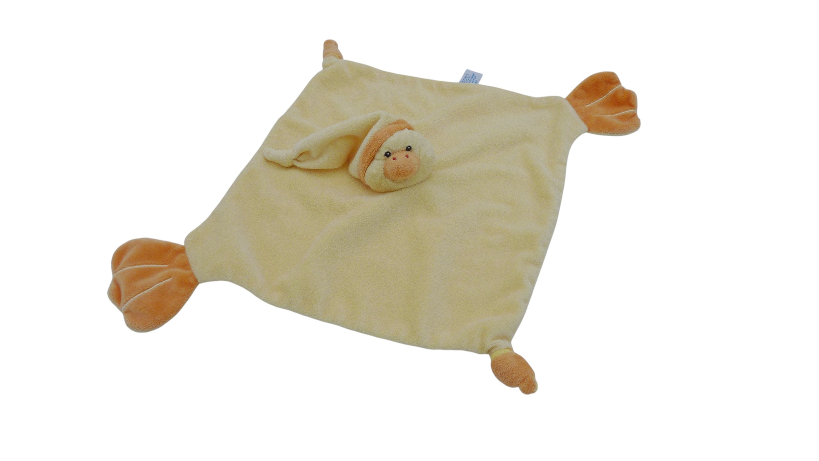 Doudou canard plat jaune orange - Gipsy