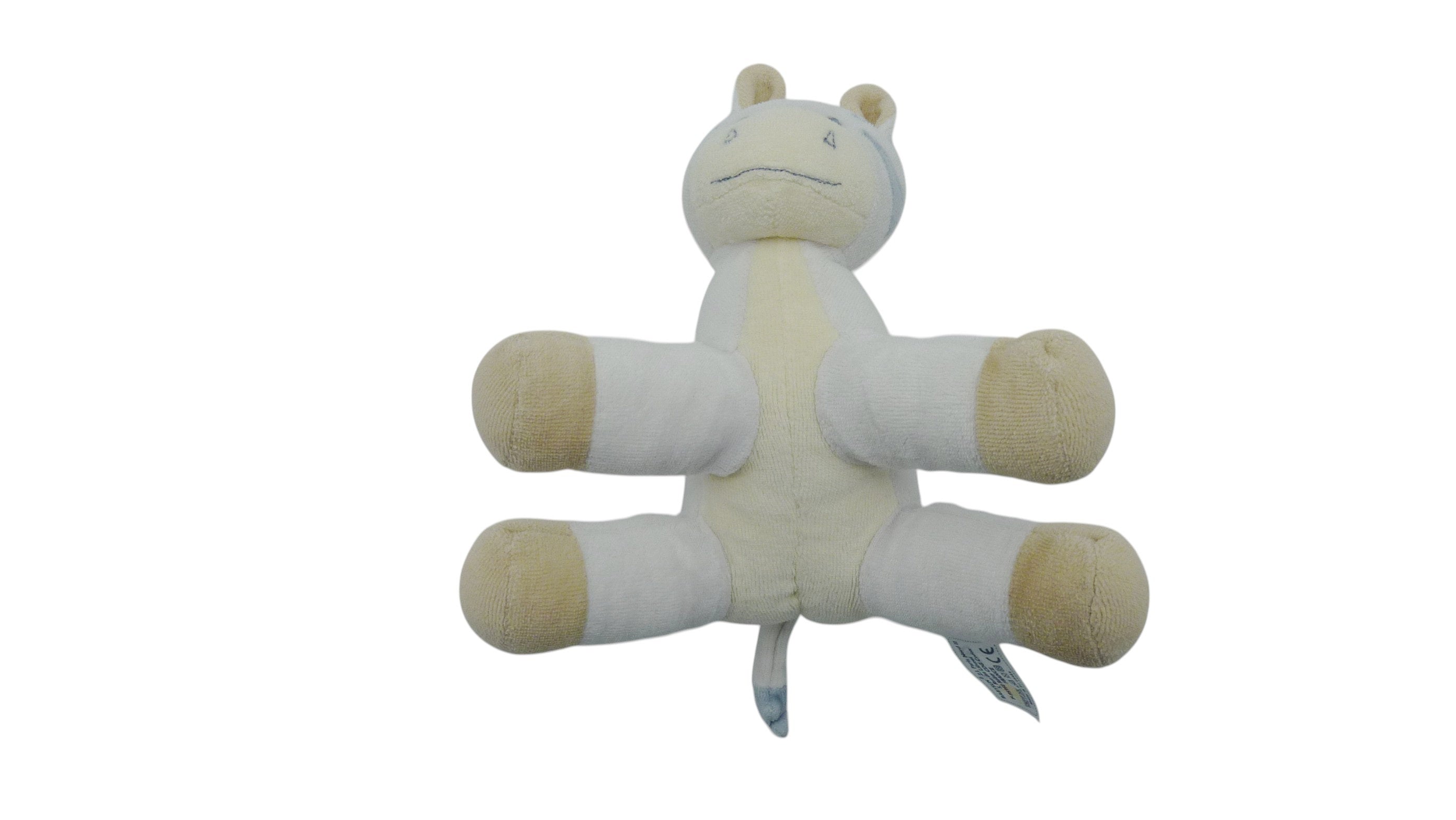 Peluche zèbre bleu beige - Babysun - 15 cm
