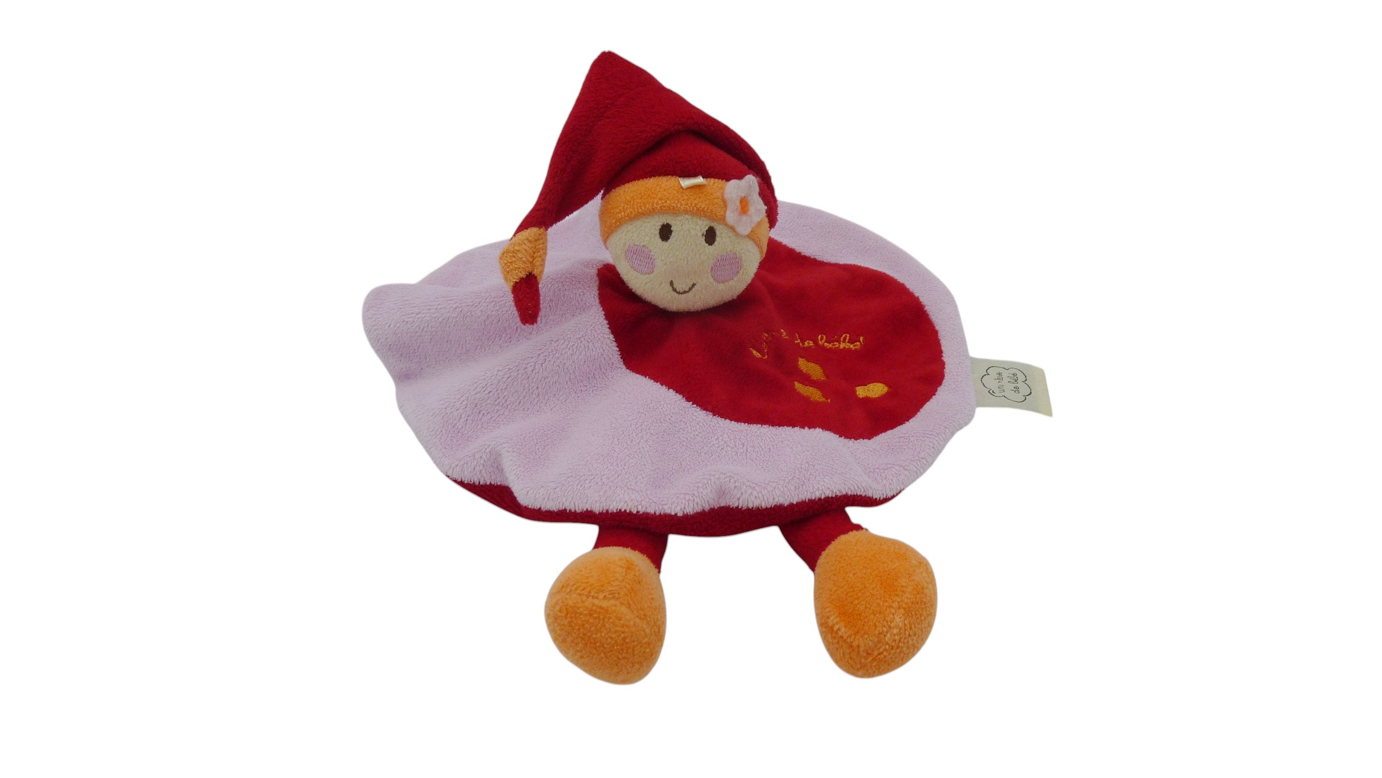 Doudou lutin plat parme rouge - CMP