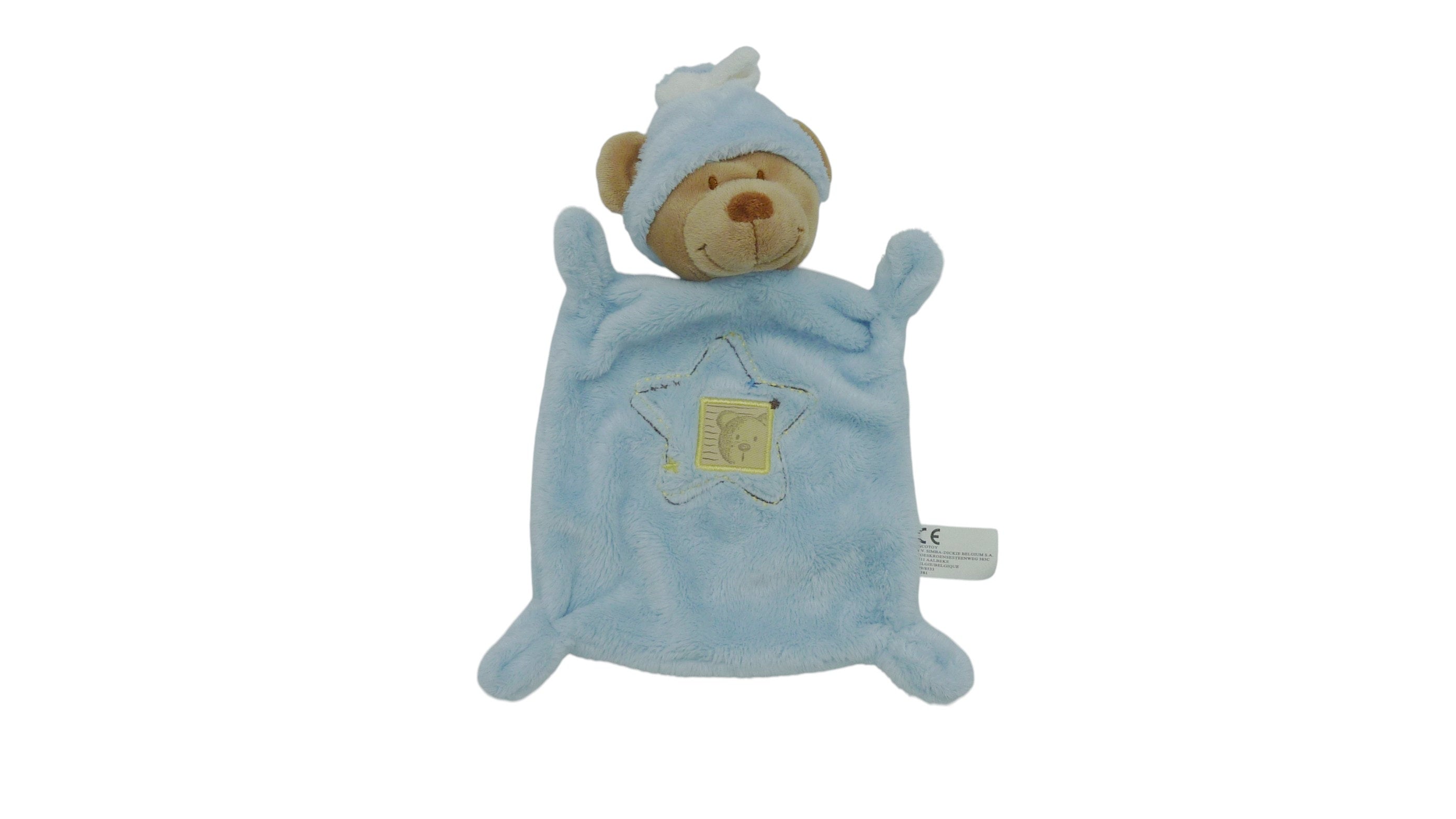 Doudou ours plat bleu - Nicotoy Simba Dickie