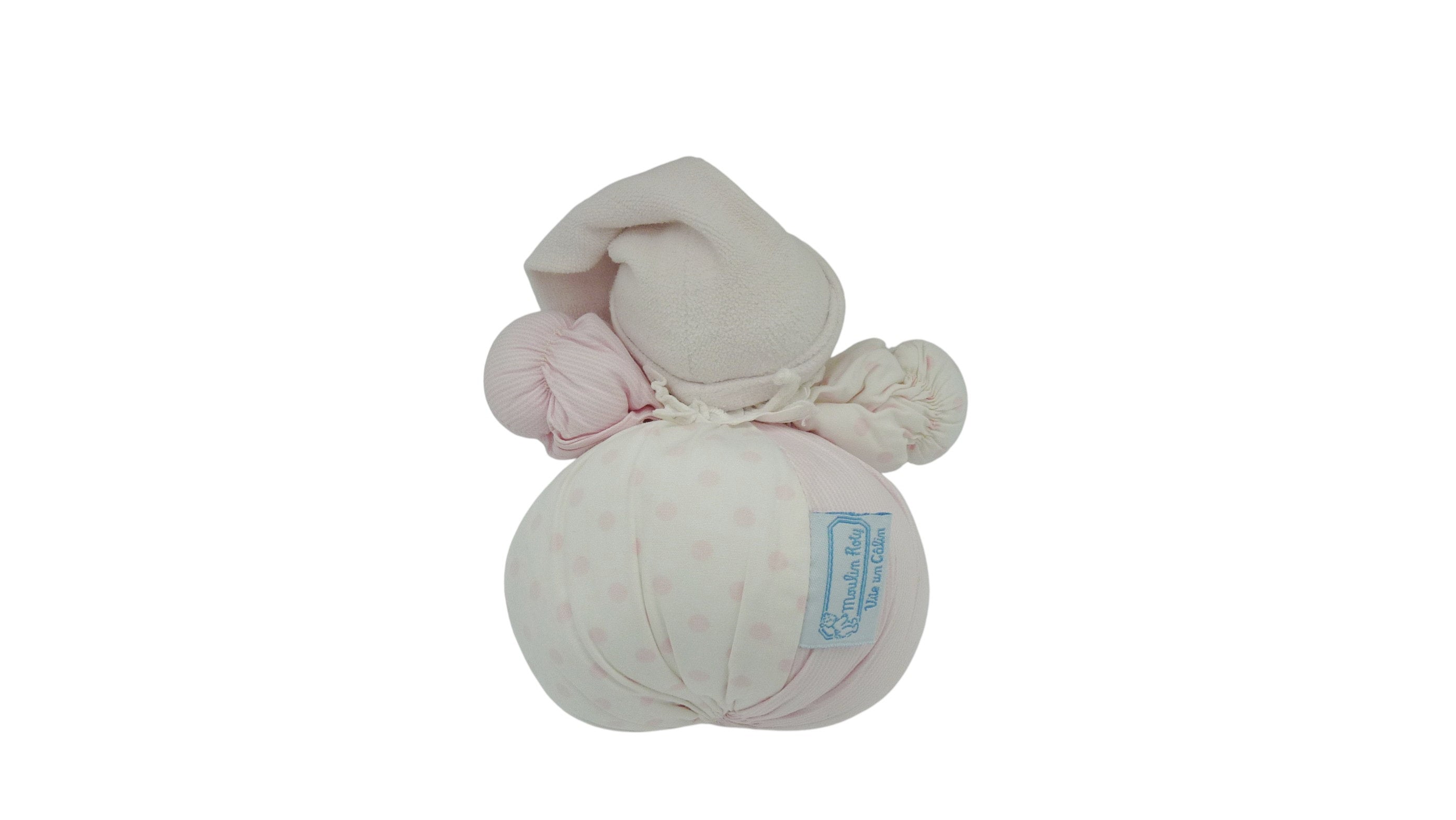 Peluche lutin rose blanc - Vite un Câlin - Moulin Roty - 14 cm