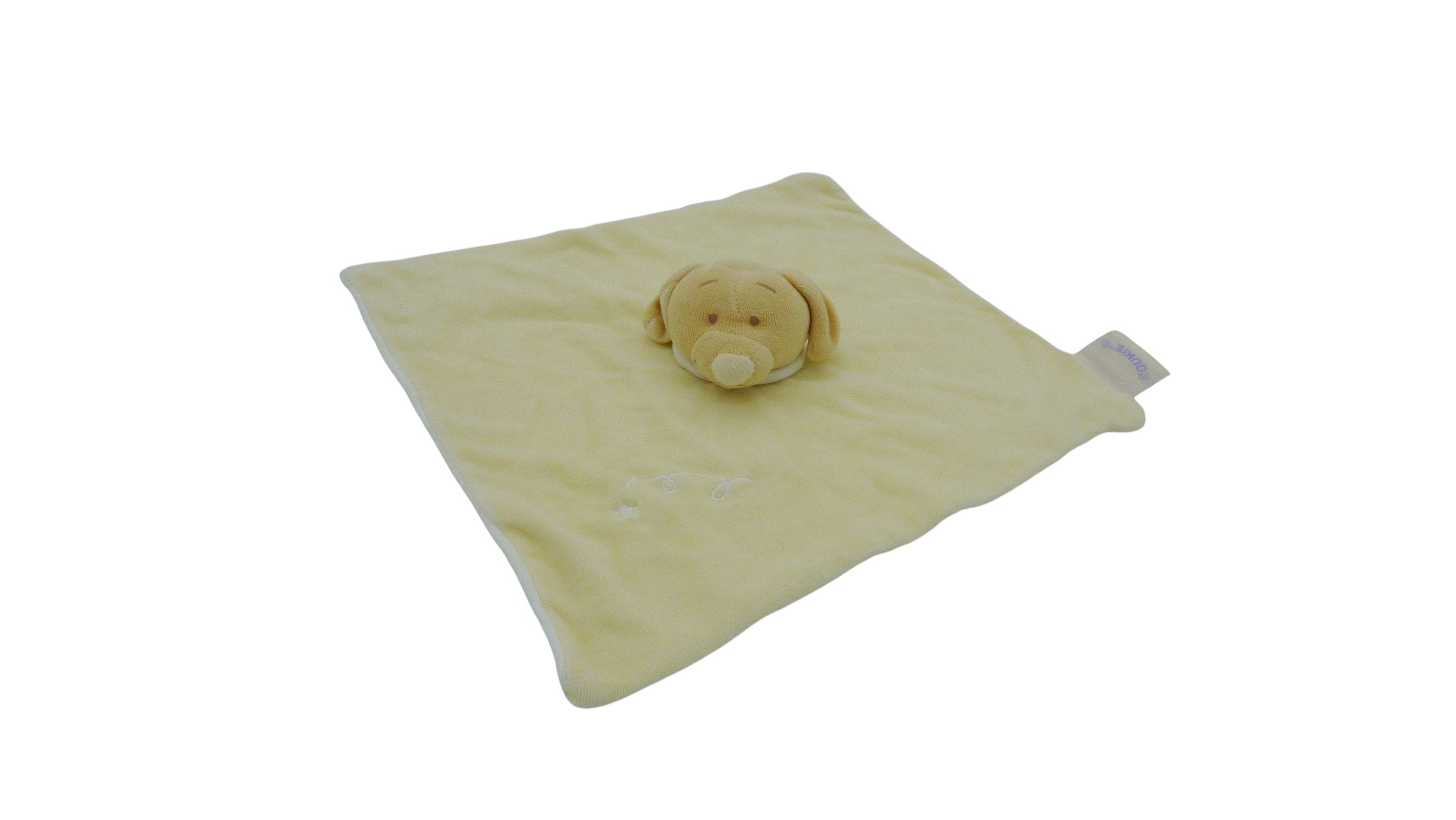 Doudou chien plat jaune - Noukie's