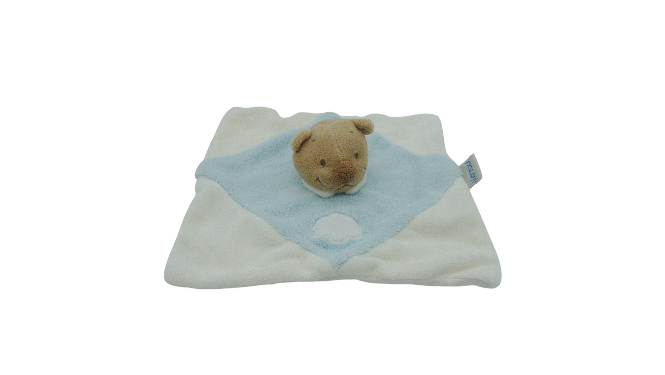 Doudou ours plat bleu écru - Nattou