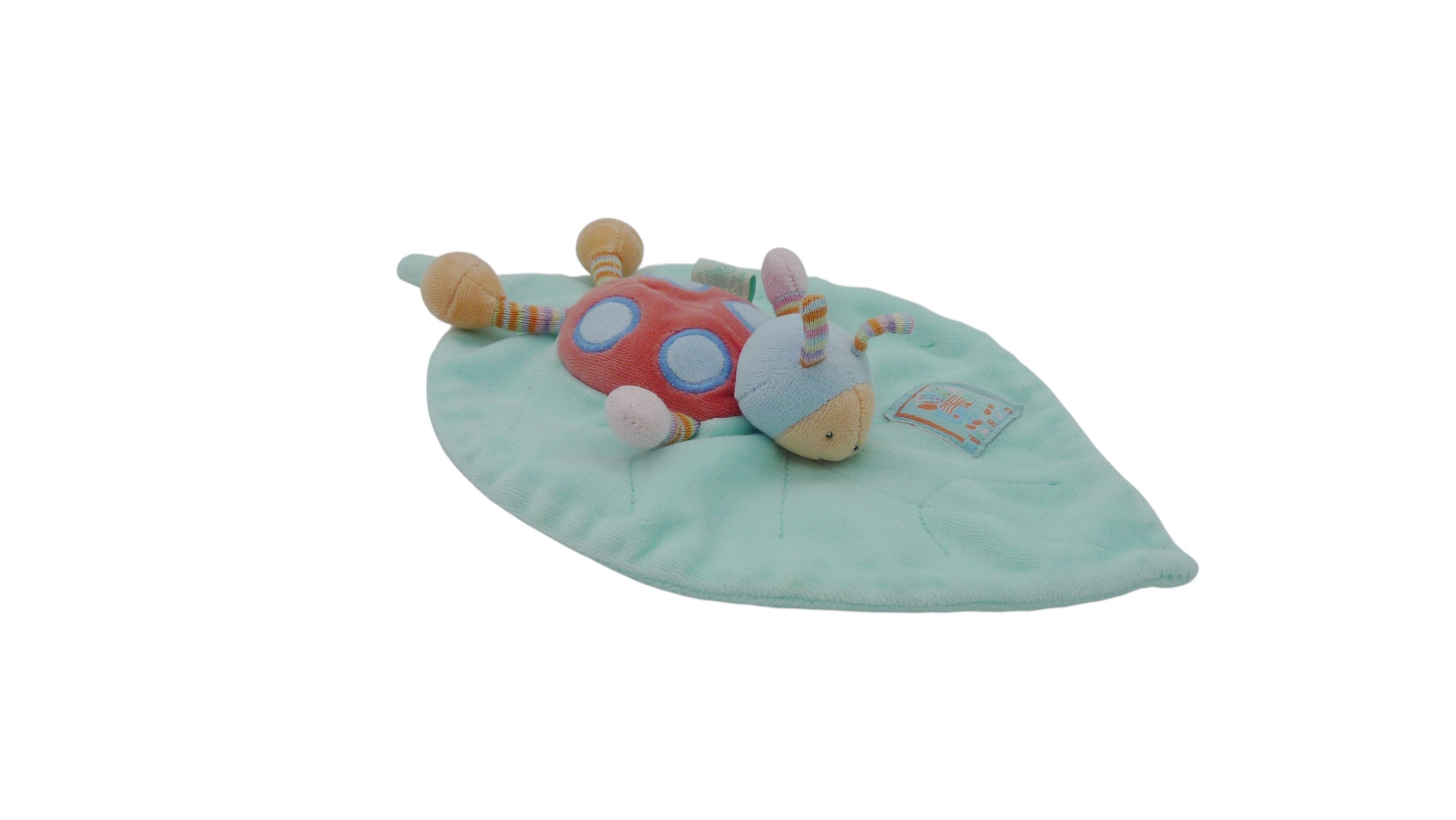 Doudou coccinelle plat vert rose - Zéphir et Zoé - Moulin Roty