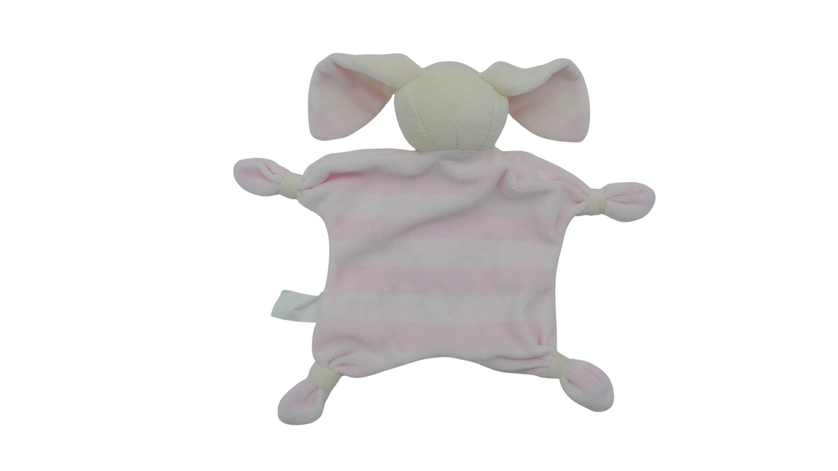 Doudou lapin plat rose crème - CMP