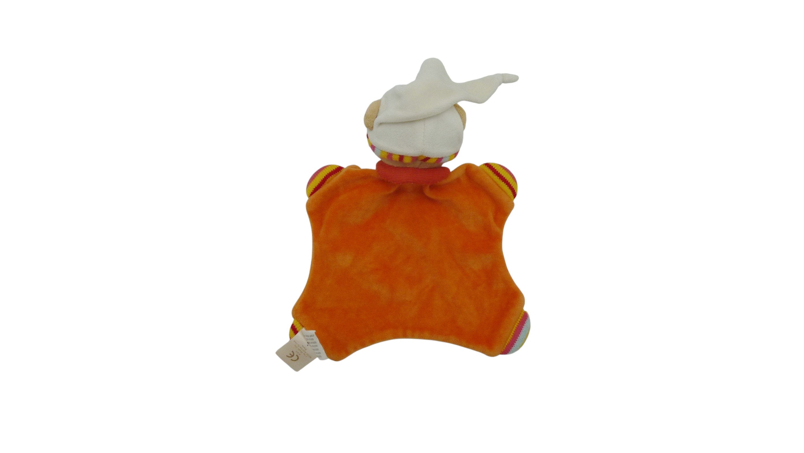 Doudou ours plat orange - Doudou et compagnie