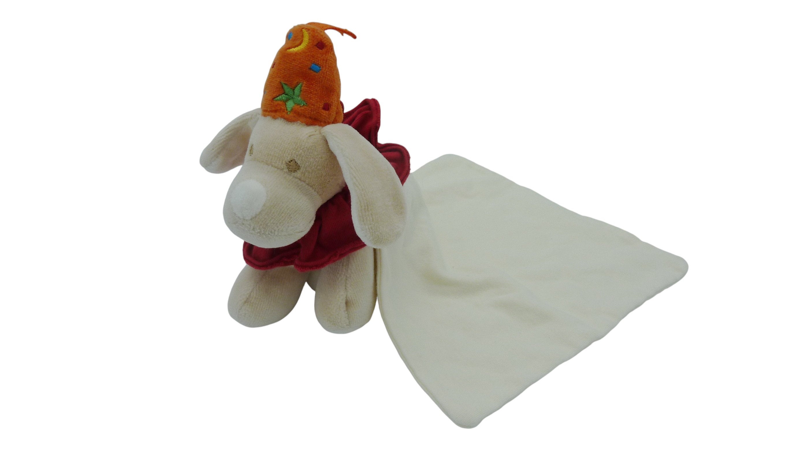 Peluche mouchoir chien beige - Sucre d'Orge - 12 cm