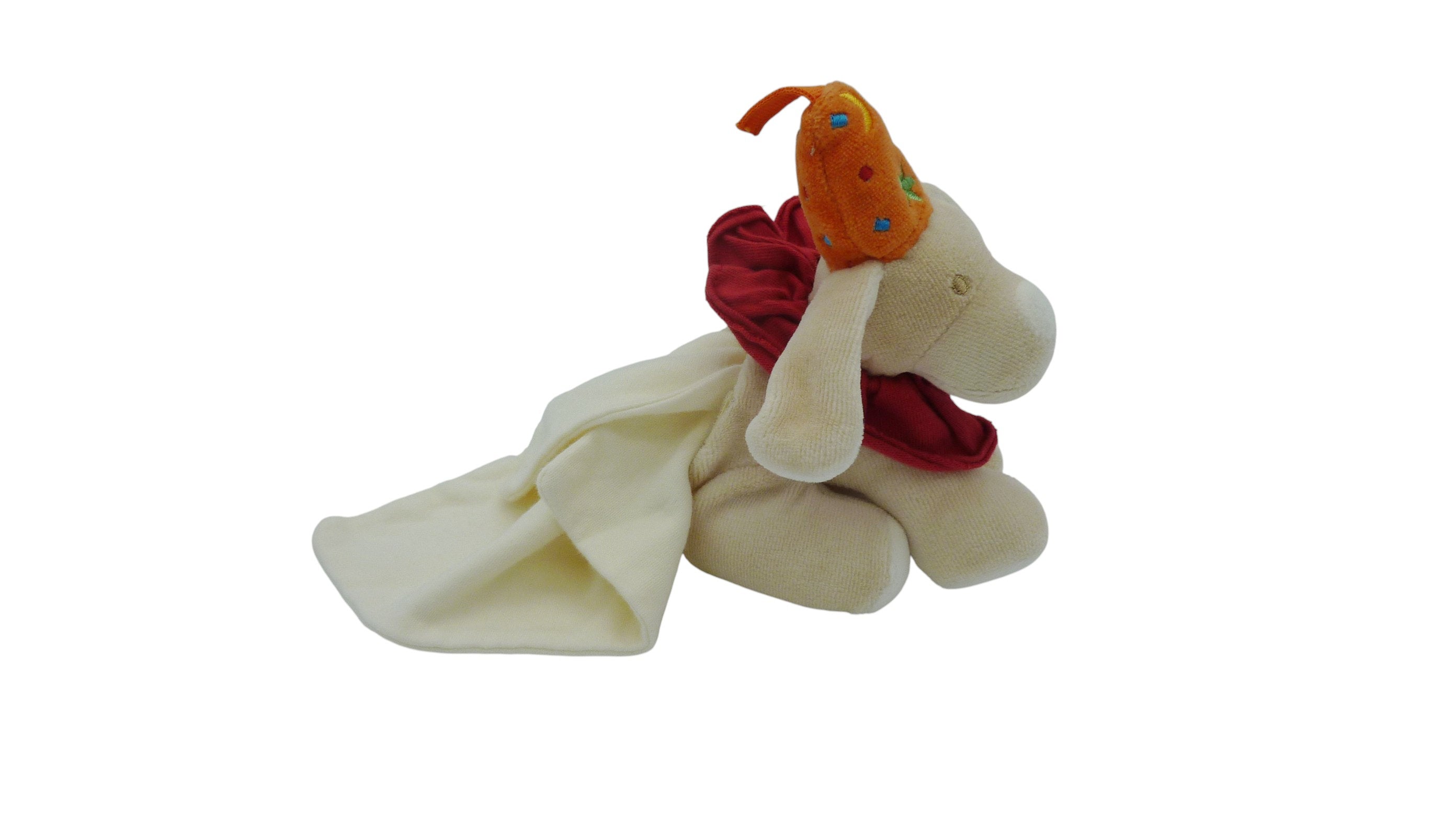 Peluche mouchoir chien beige - Sucre d'Orge - 12 cm