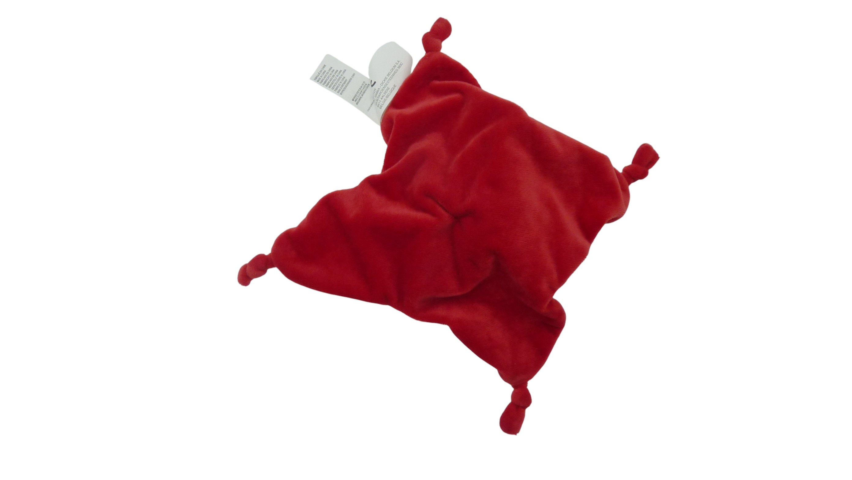 Doudou poupée plat blanc rouge - Nicotoy