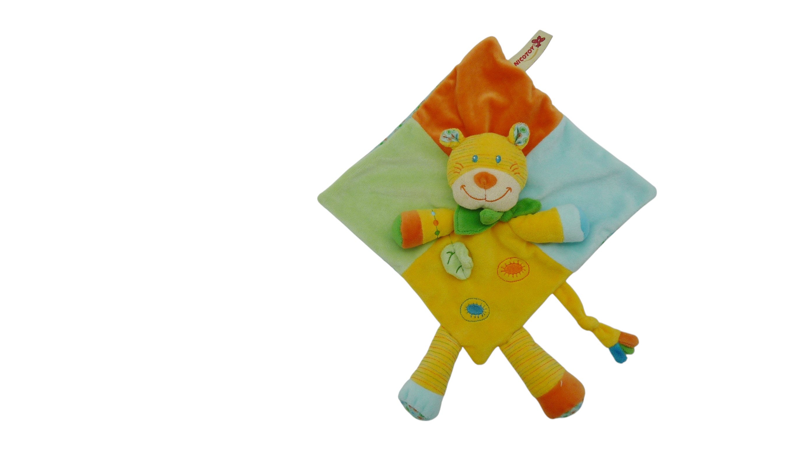 Doudou tigre plat multicolore - Nicotoy