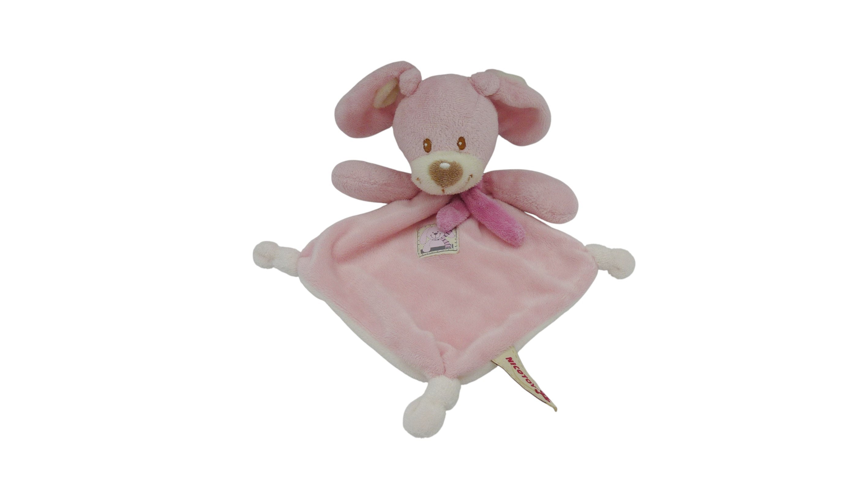 Doudou lapin plat rose - Nicotoy