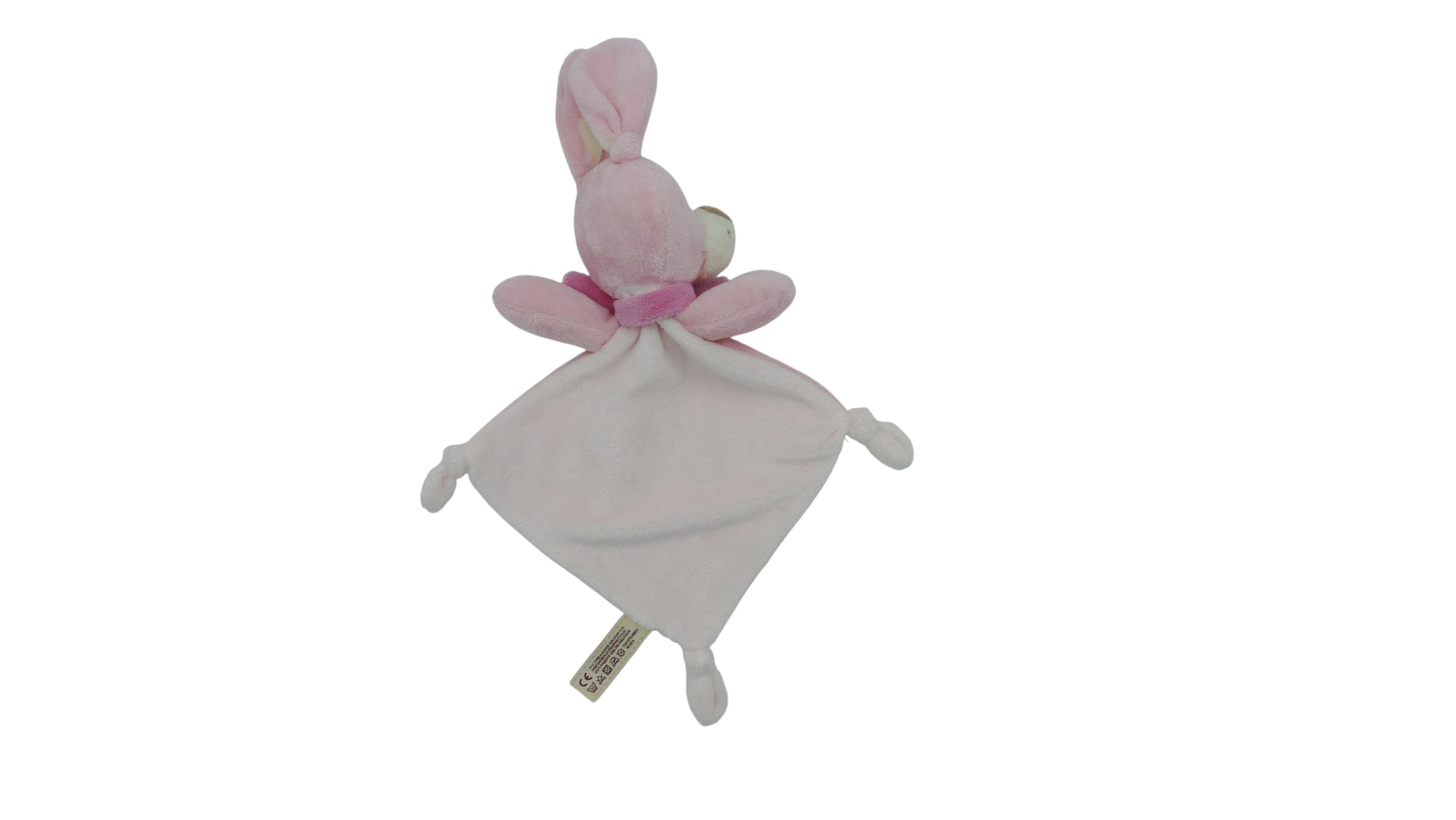 Doudou lapin plat rose - Nicotoy