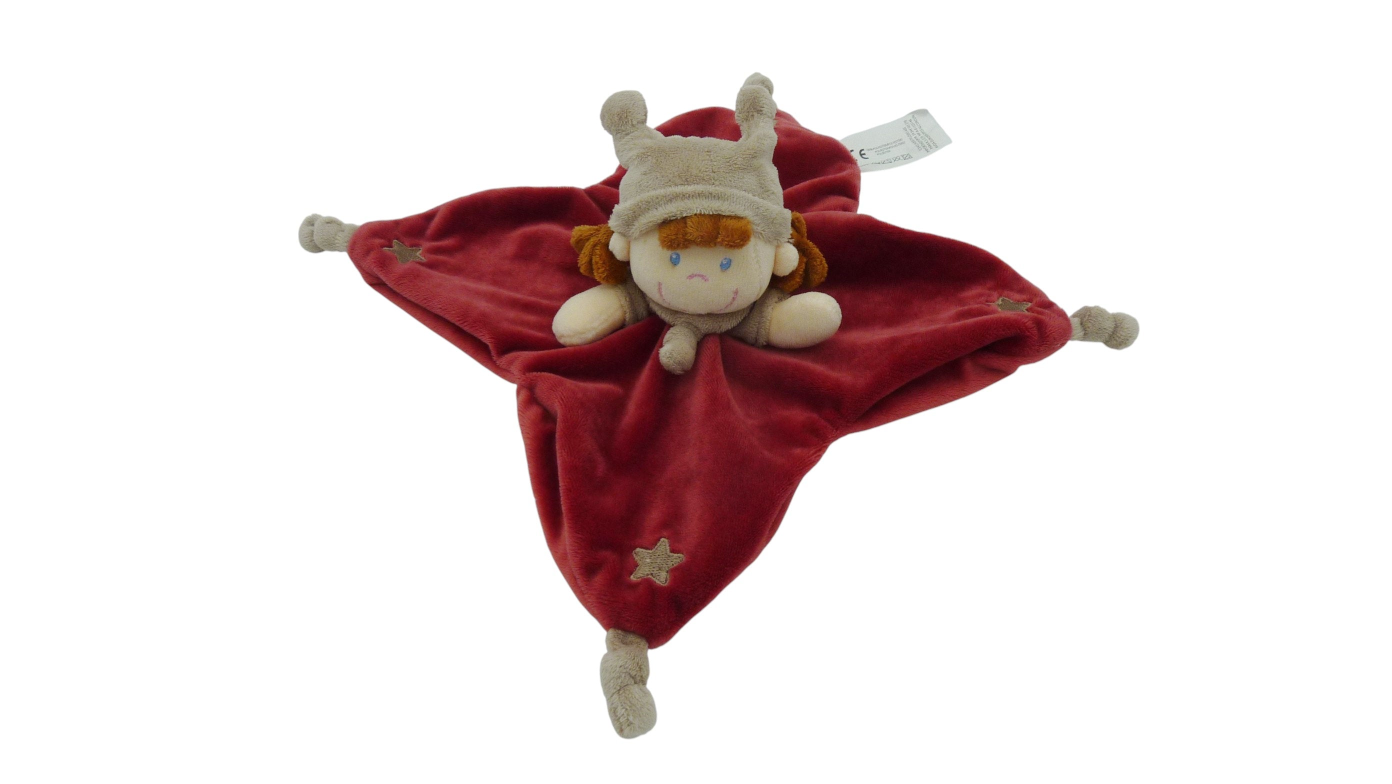 Doudou poupée plat rouge - Nicotoy