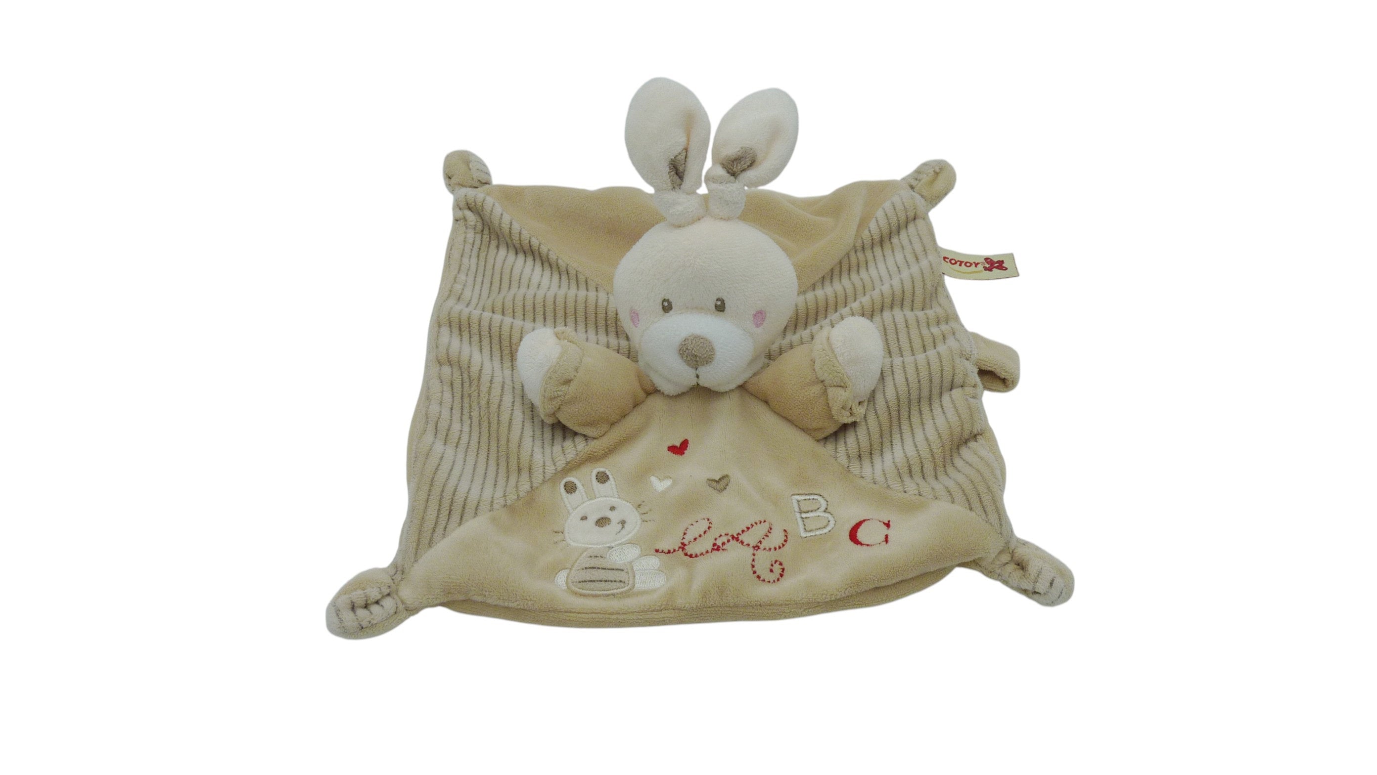 Doudou lapin plat marron - Nicotoy