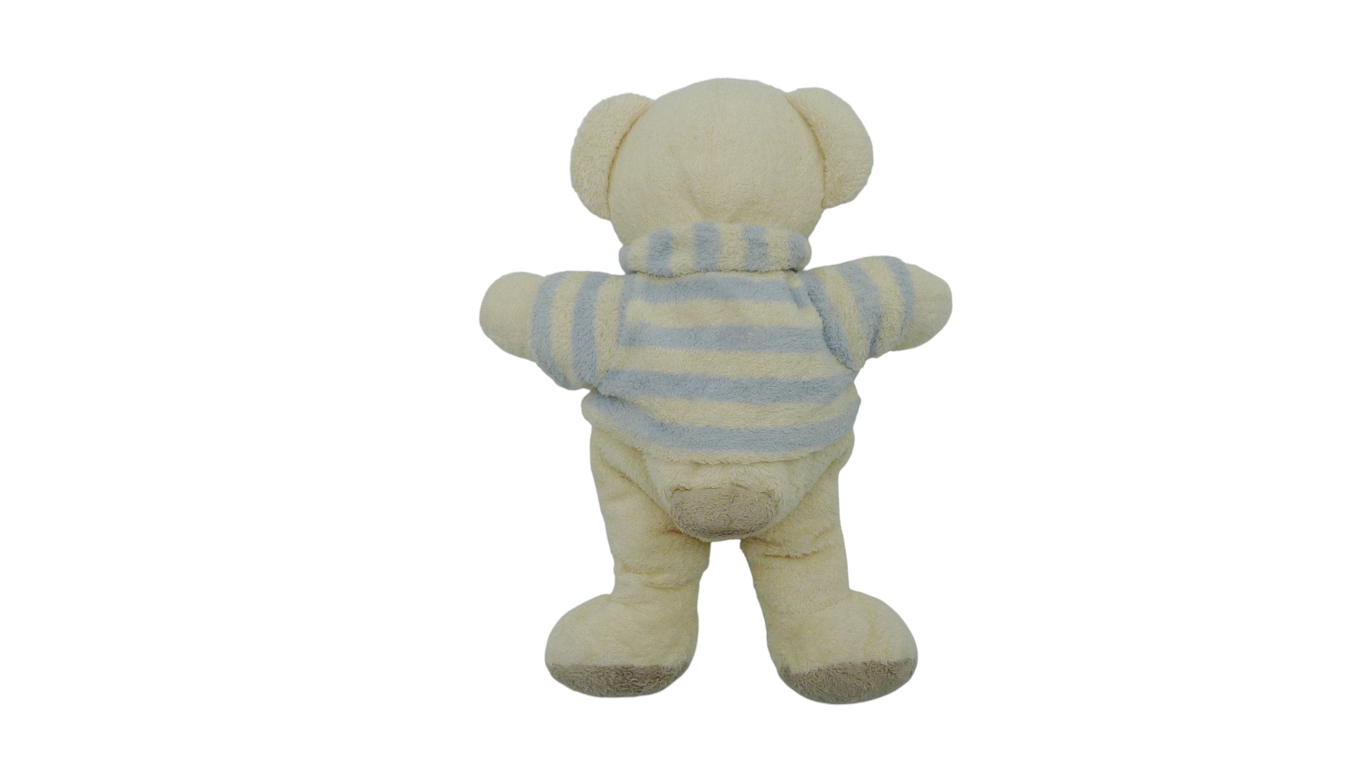 Peluche ours crème gris - Nicotoy - 28 cm