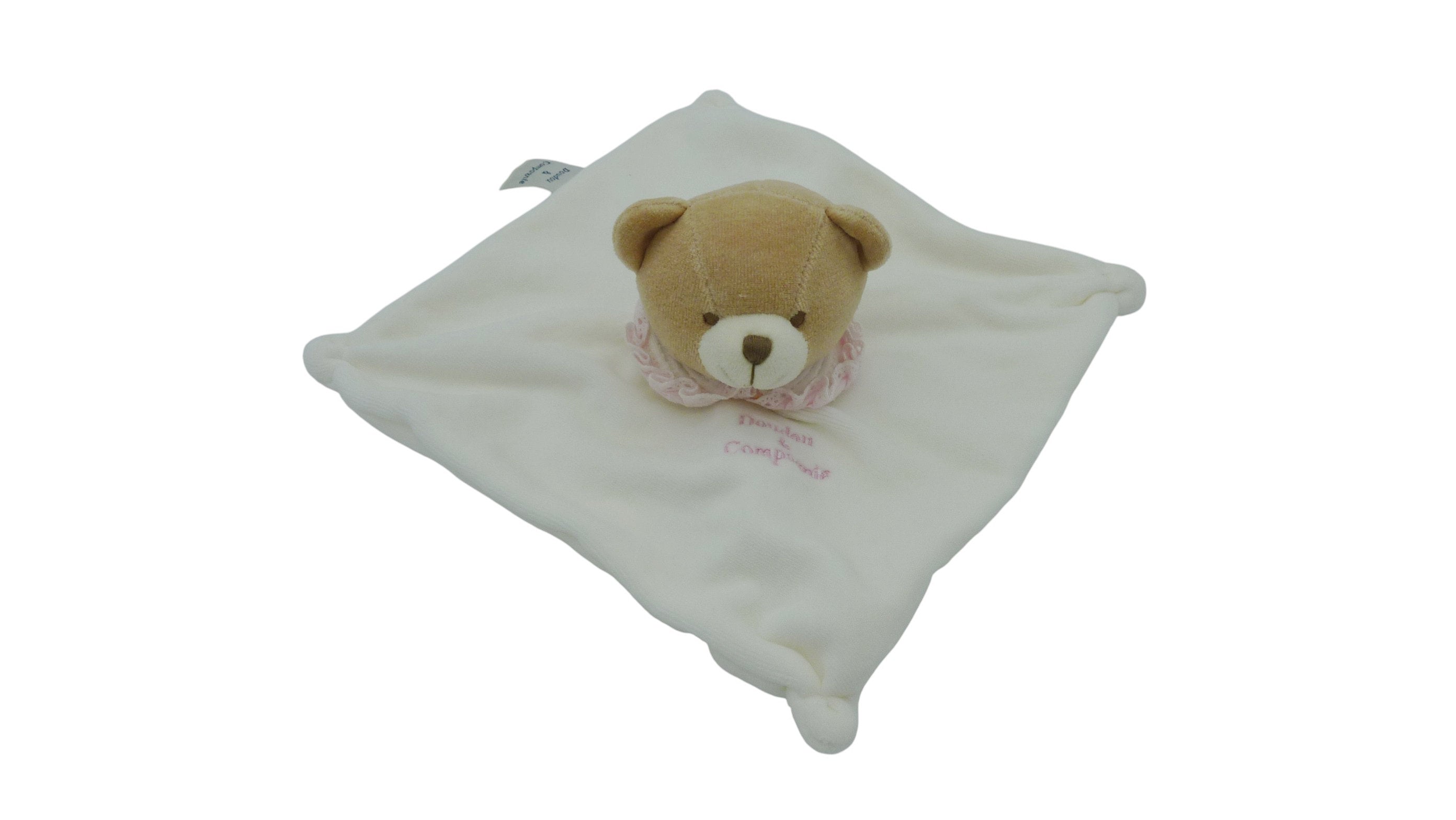 Doudou ours plat blanc - Doudou et Compagnie