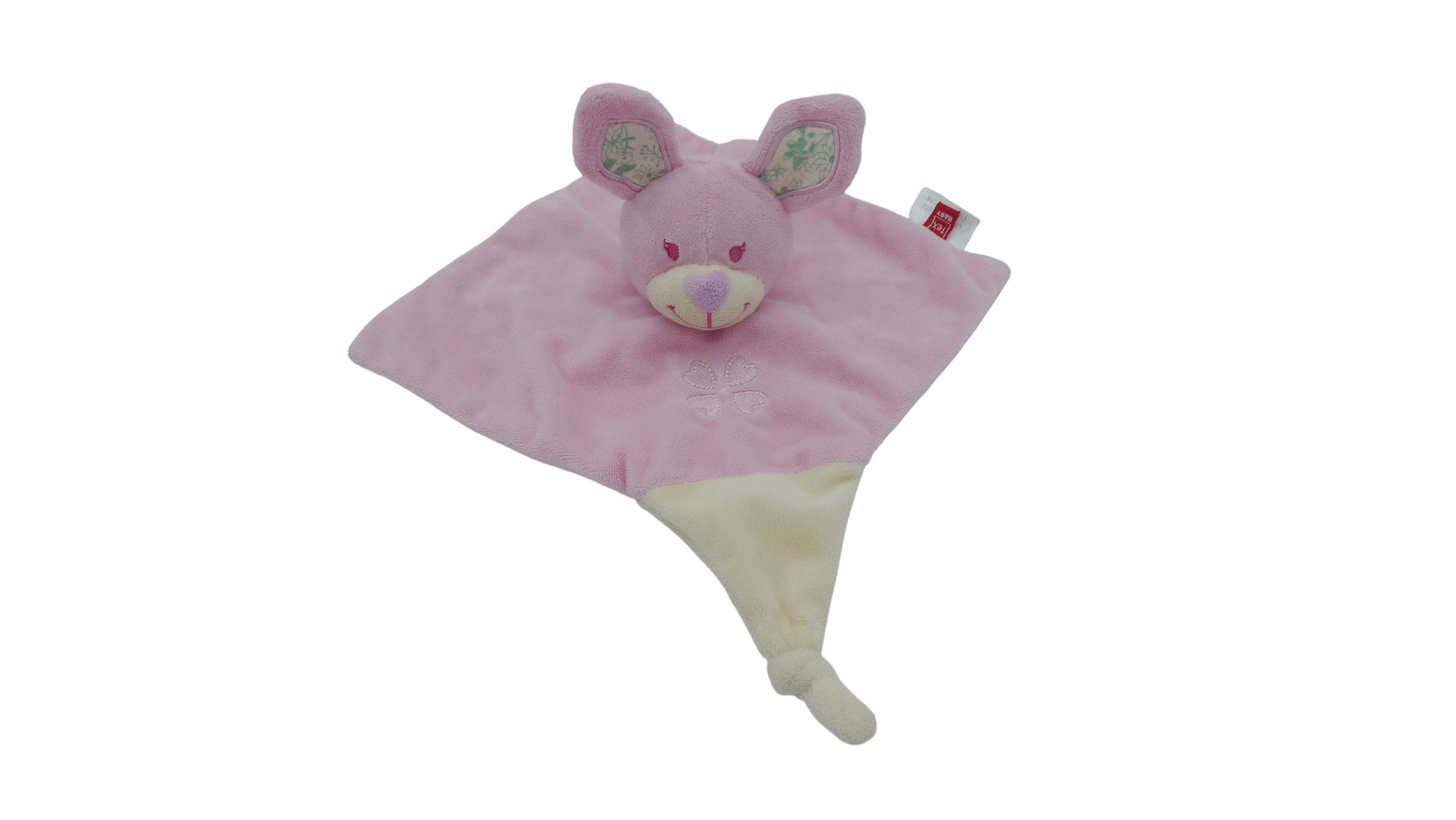 Doudou lapin plat rose - Tex Baby