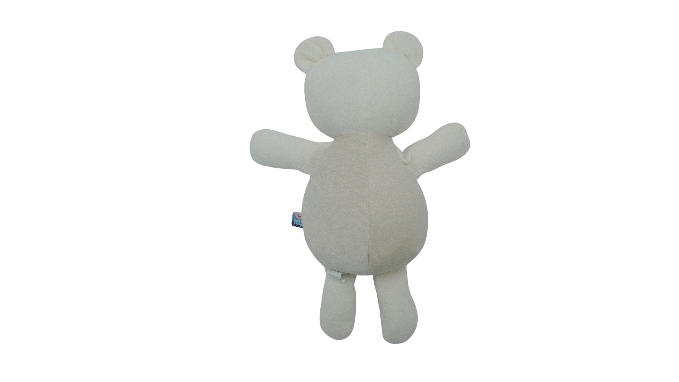 Peluche ours blanc gris - Sucre d'Orge - 34 cm