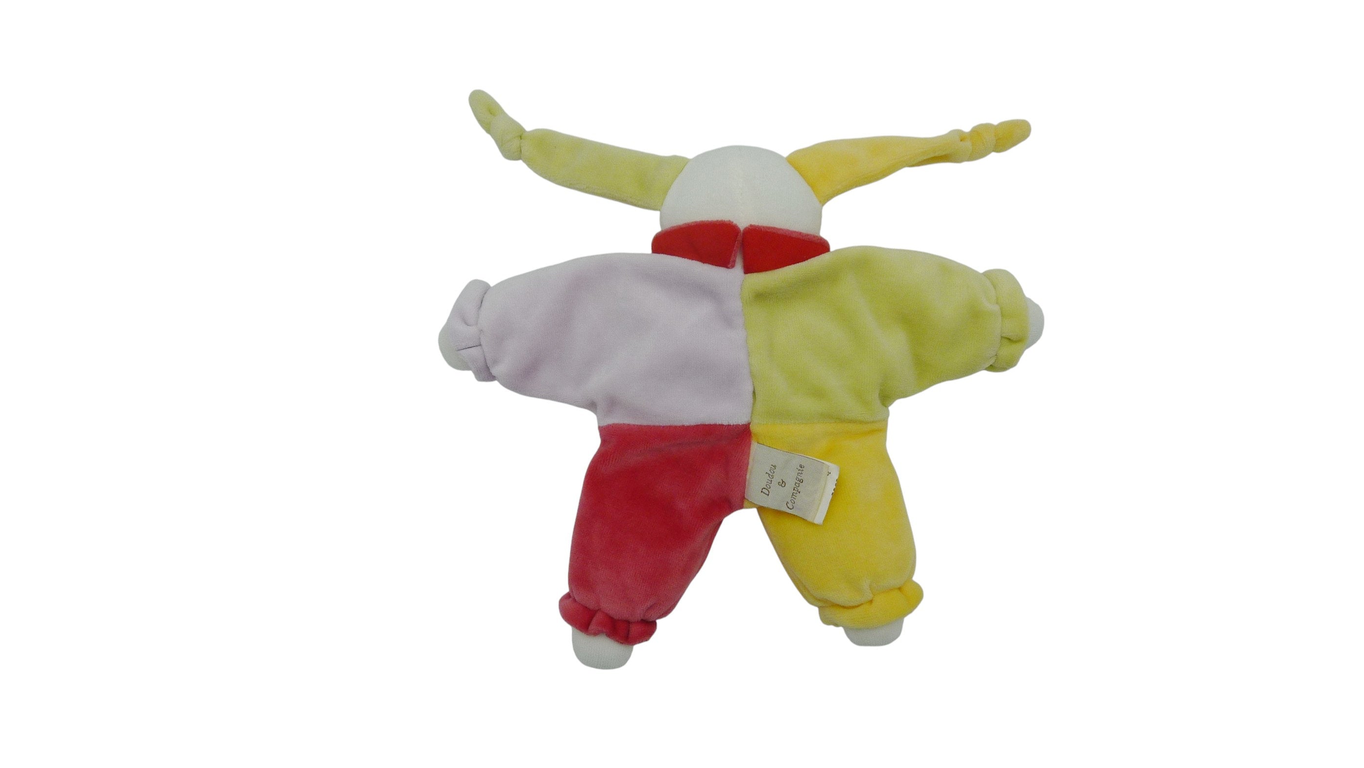 Peluche lapin multicolore - Baby'Nat - 23 cm