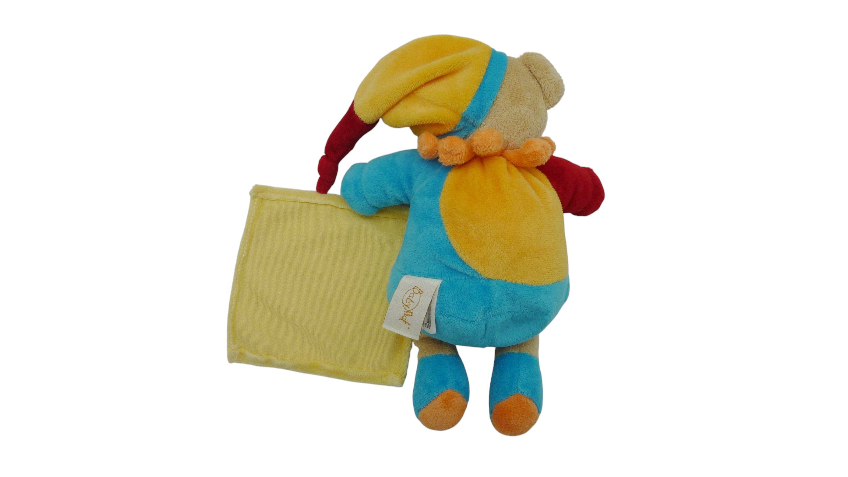 Peluche mouchoir ours multicolore - Baby'Nat - 26 cm