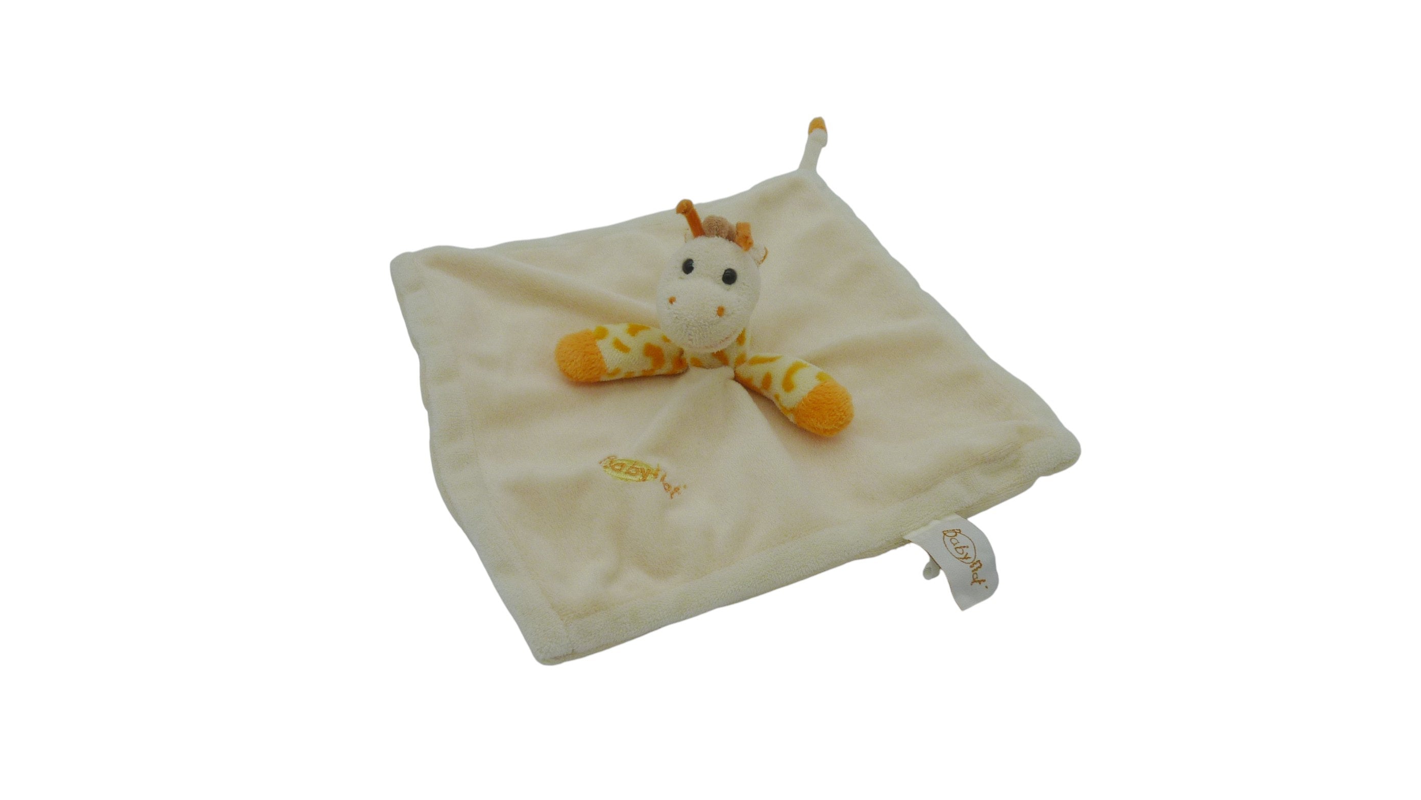Doudou girafe plat beige crème - Baby'Nat