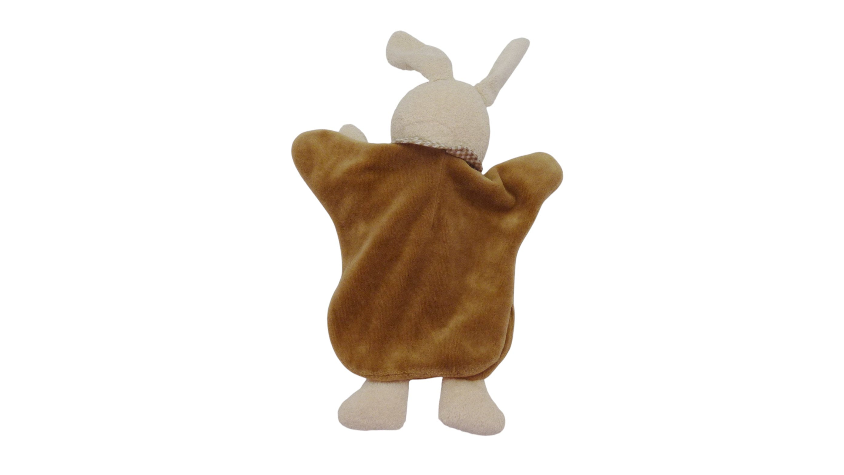 Doudou lapin marionnette et son petit lapin marron - Doudou et compagnie - 28 cm