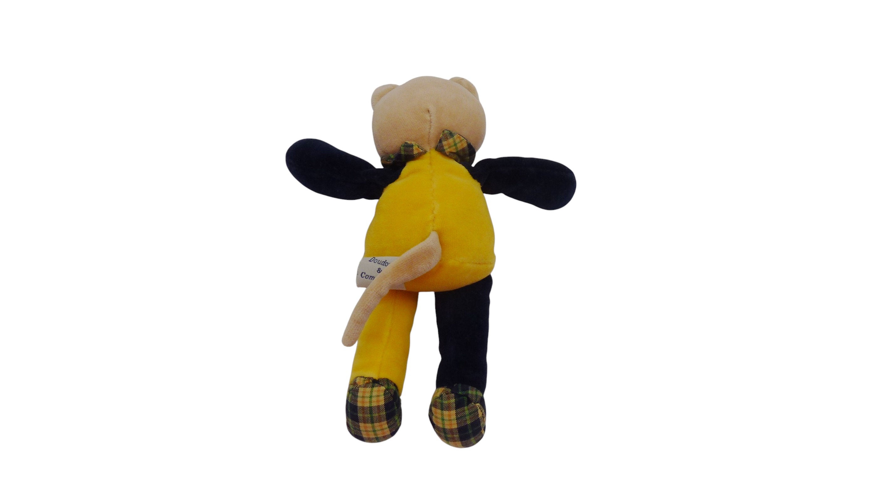 Peluche chat bleu marine jaune - Doudou et Compagnie - 20 cm