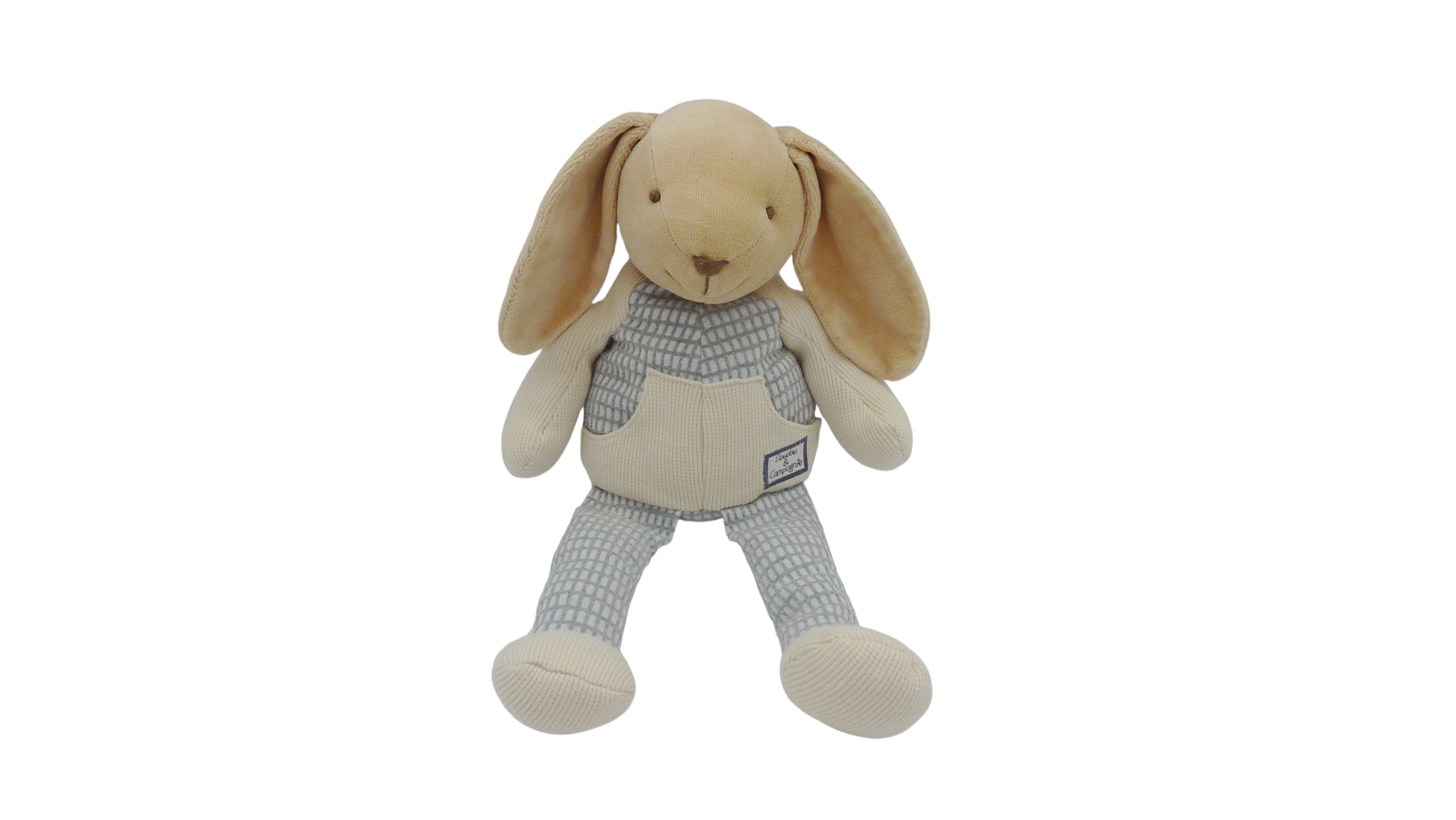 Peluche lapin gris écru - Doudou et compagnie - 42 cm