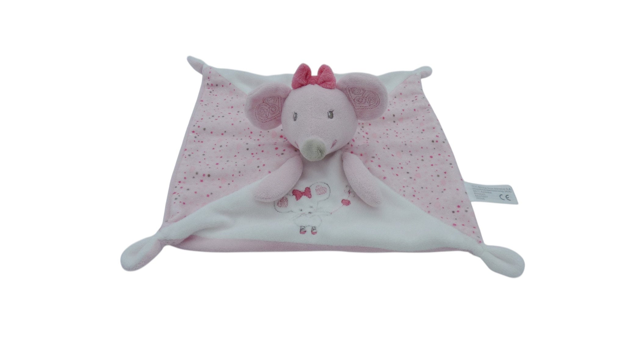 Doudou souris plat rose blanc - Nicotoy Simba Toys