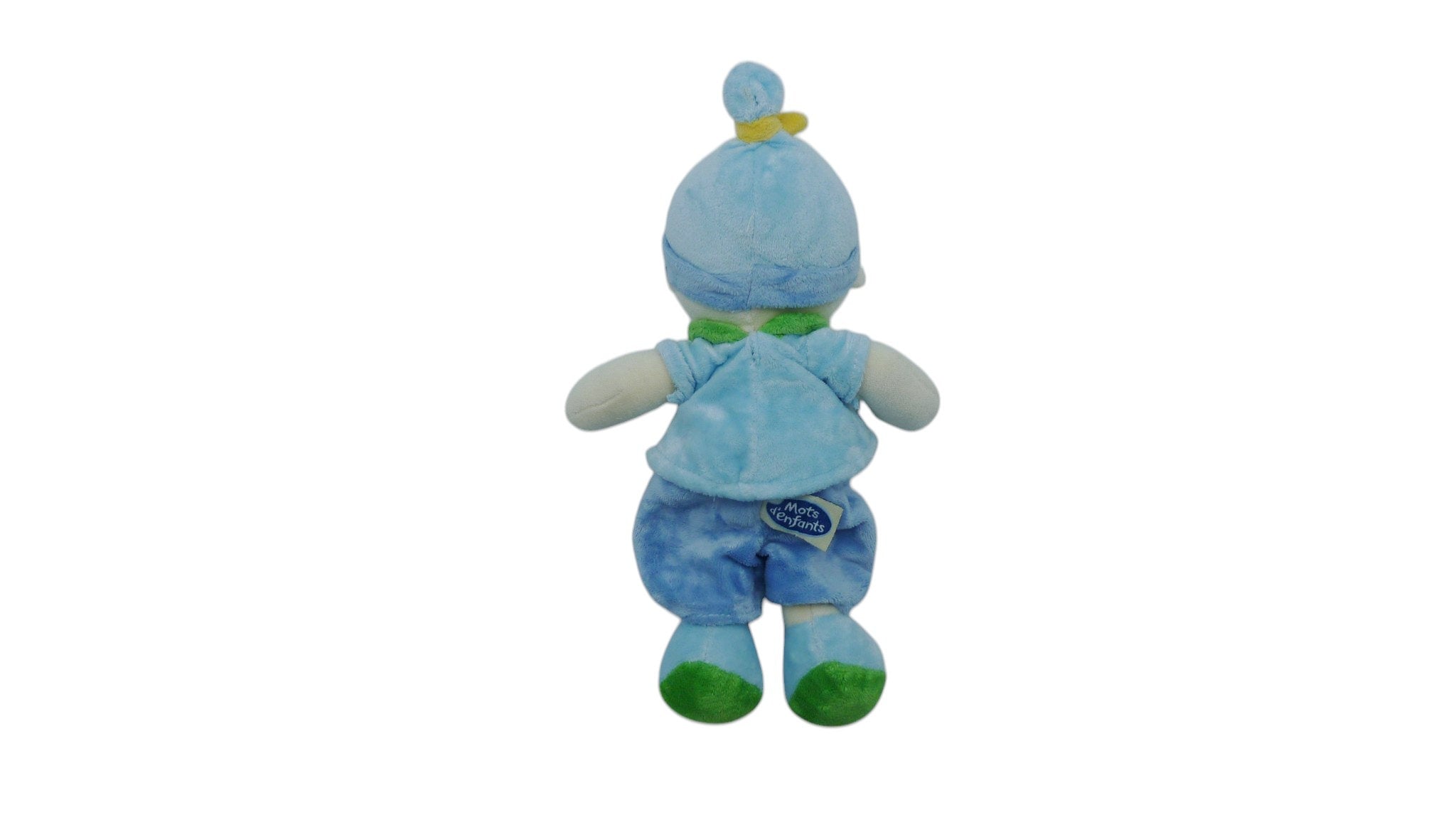 Peluche poupée bleu - Mots d'Enfants - 30 cm