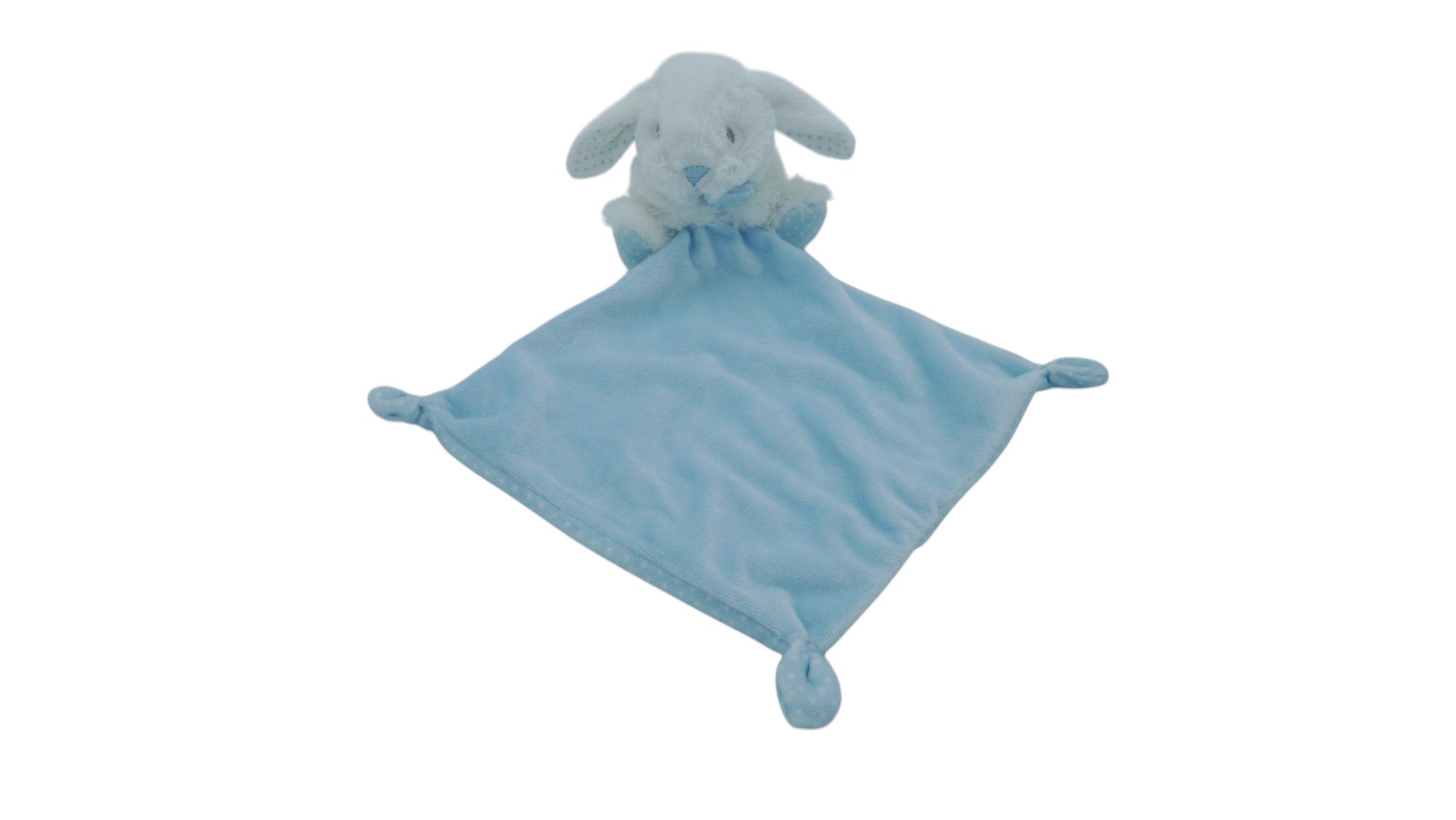 Peluche lapin mouchoir bleu blanc - Milk - Tex Baby 12 cm