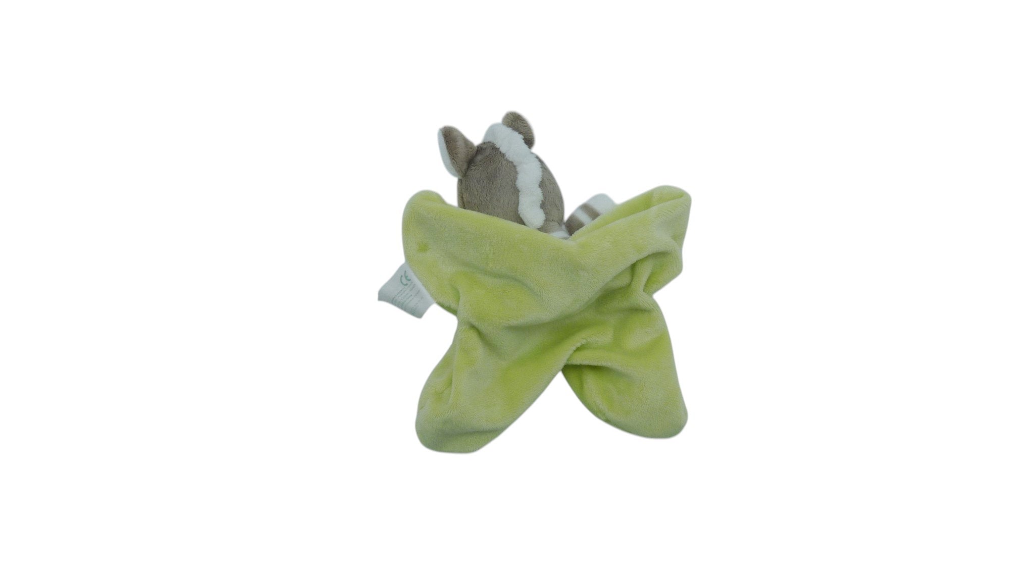 Peluche zèbre sur sa feuille gris vert - Kimbaloo - 22 cm