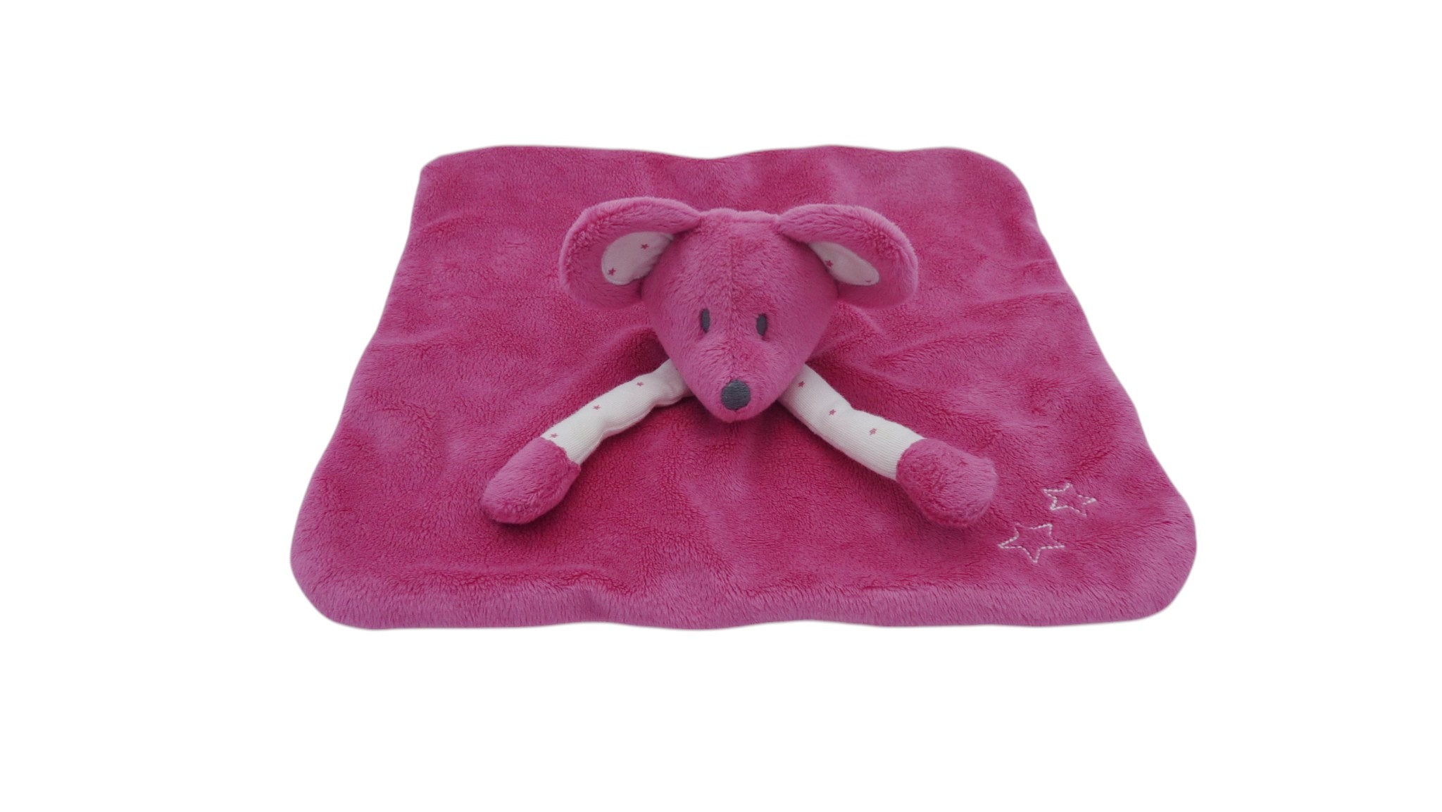 Doudou souris plat fuchsia - Obaibi