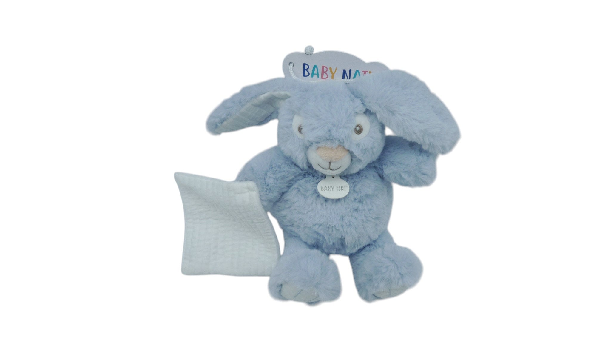 Peluche lapin mouchoir - Malow & Cie - bleu - BN6075 Baby'Nat