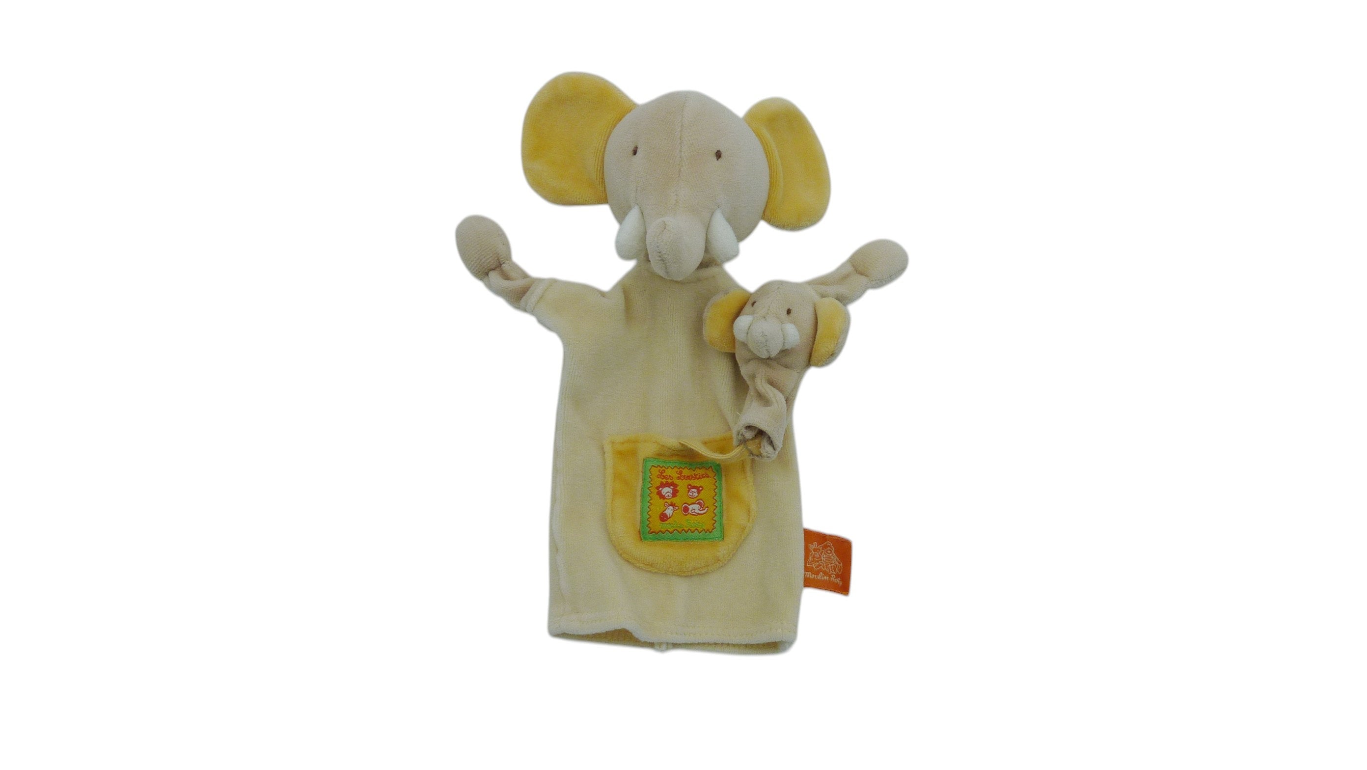 Doudou éléphant marionnette - Les Loustics - Moulin Roty 21 cm