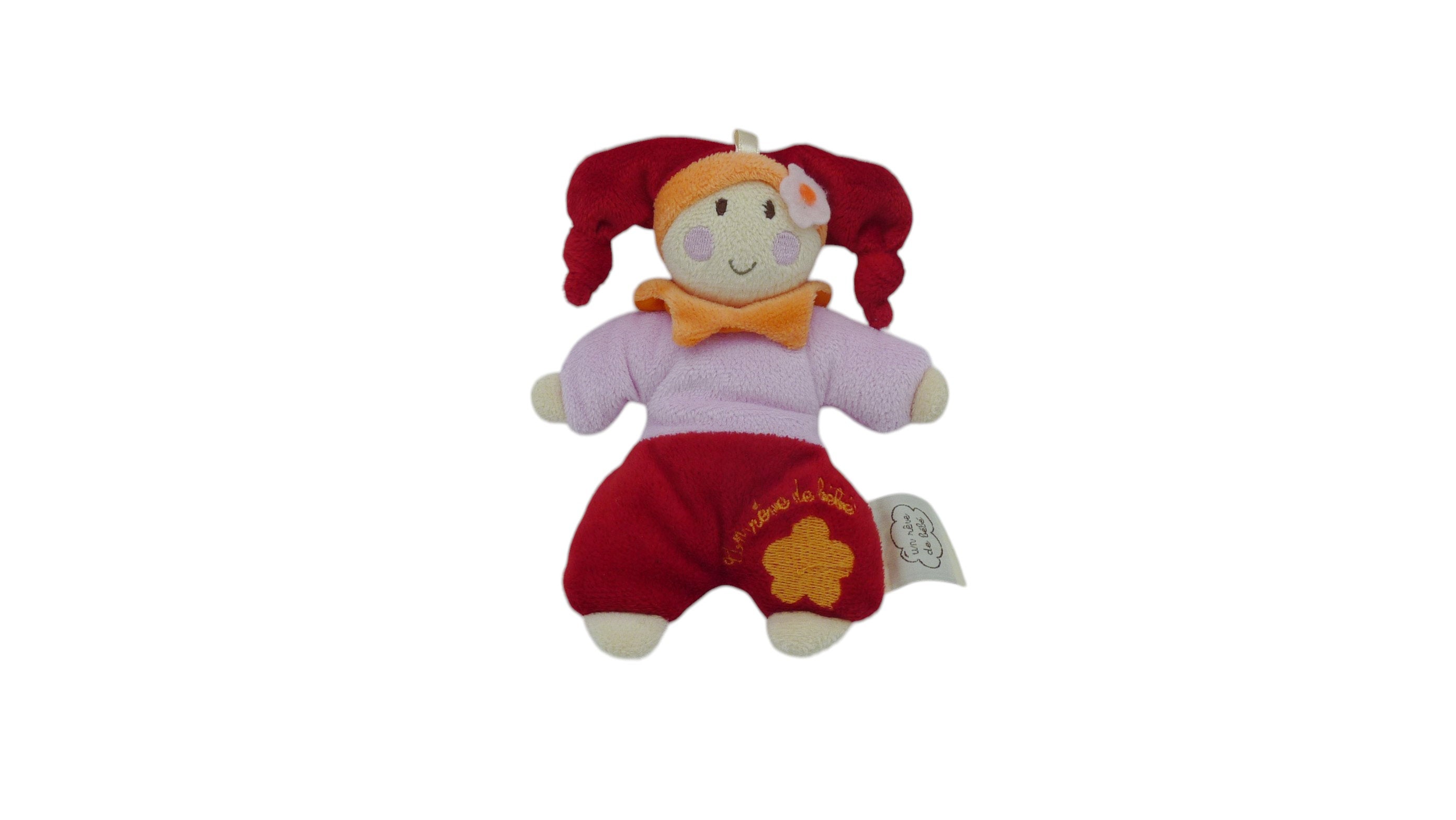 Peluche lutin parme rouge - CMP 17 cm