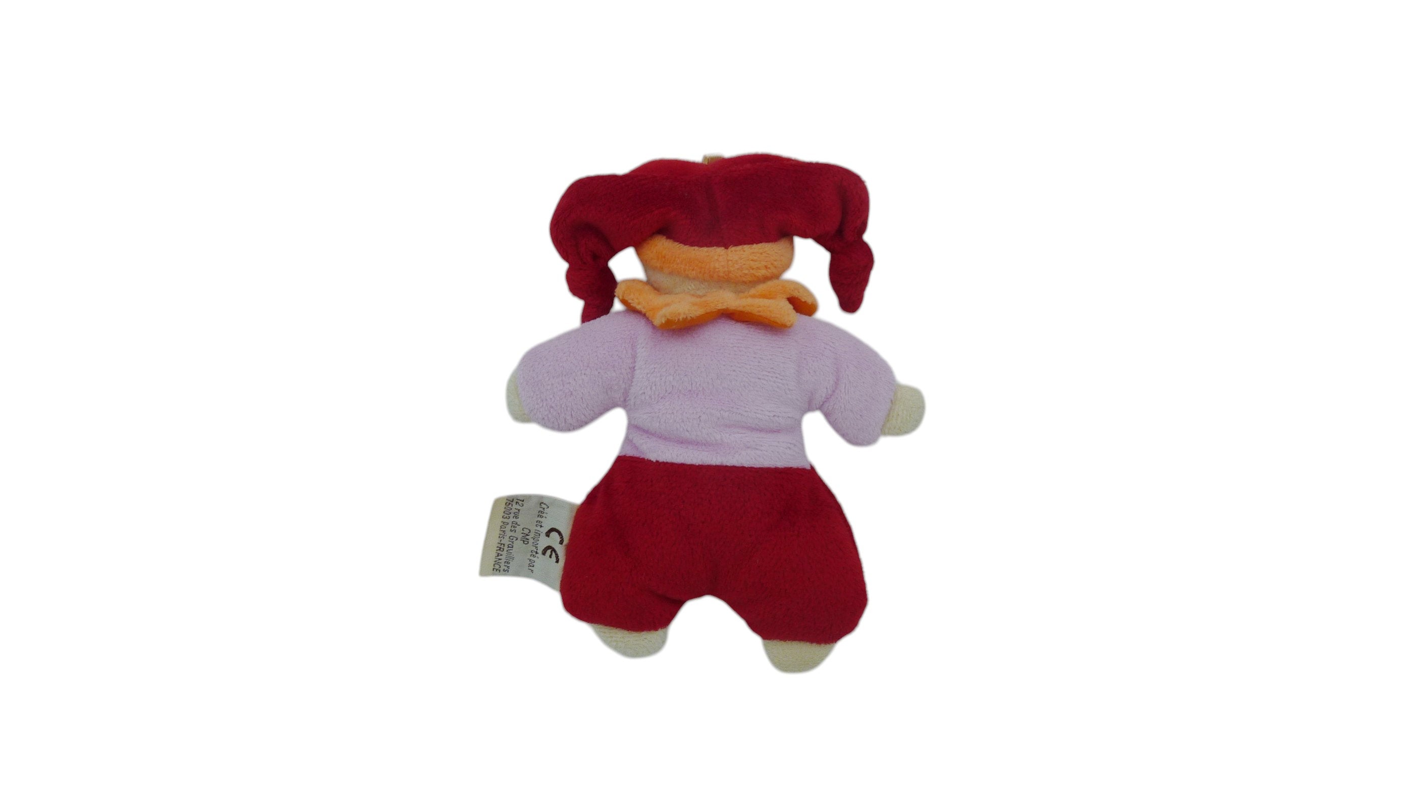 Peluche lutin parme rouge - CMP 17 cm