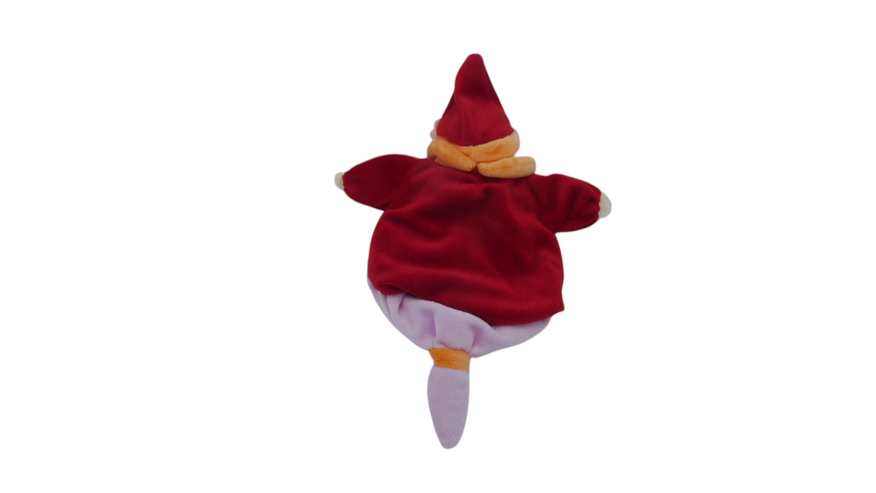 Doudou lutin marionnette rouge parme - CMP