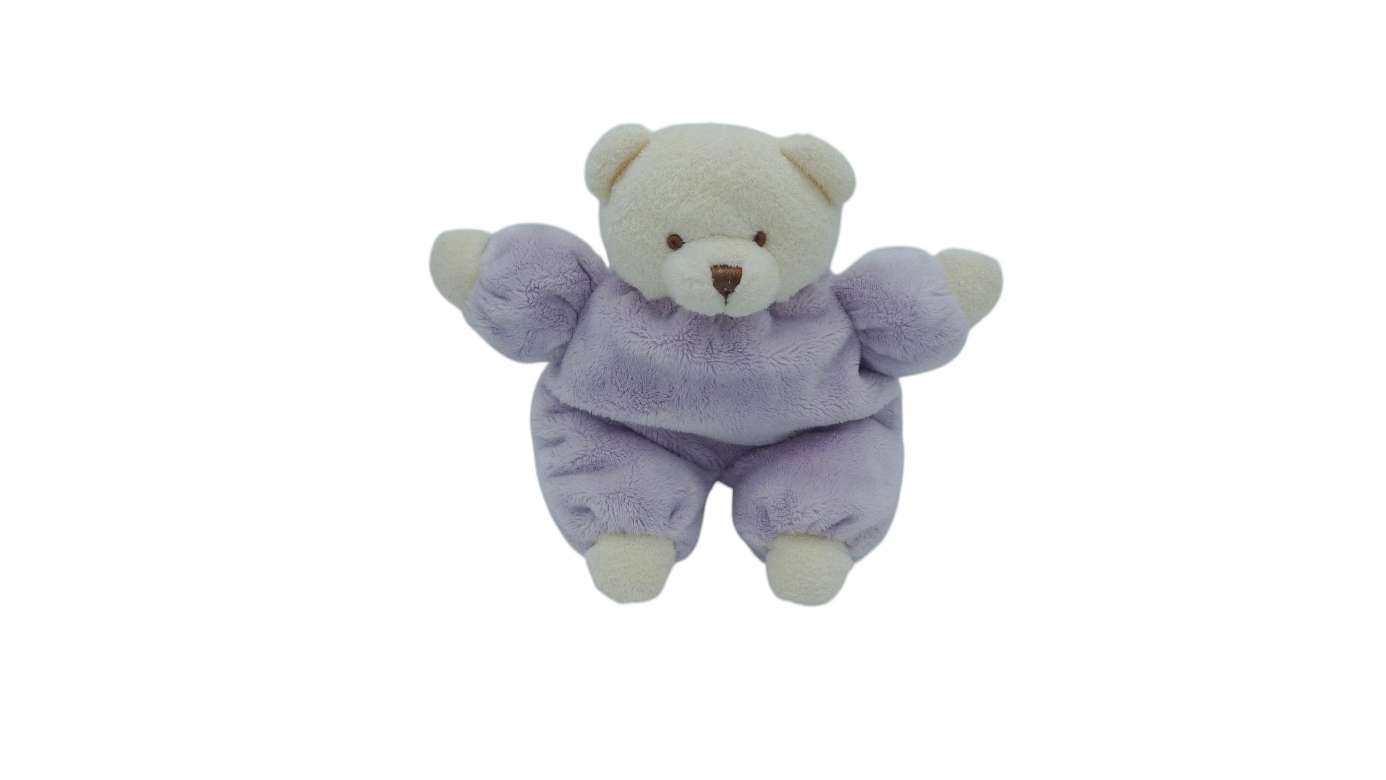Peluche ours violet crème - CMP 25 cm