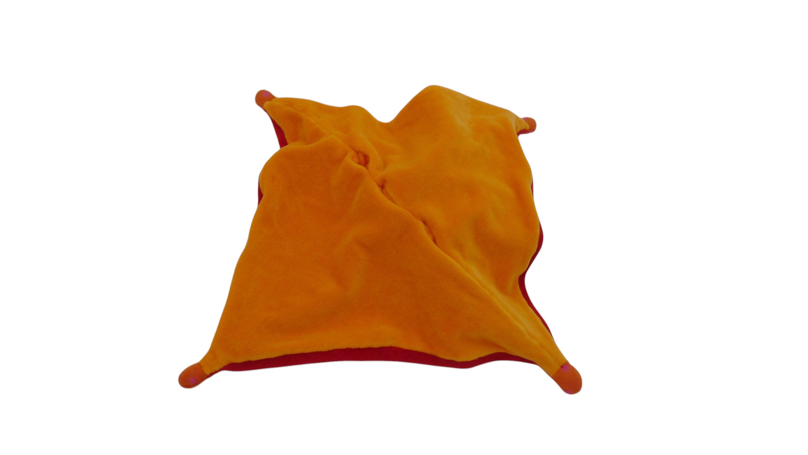 Doudou lutin marionnette Dragobert rouge orange - Moulin Roty