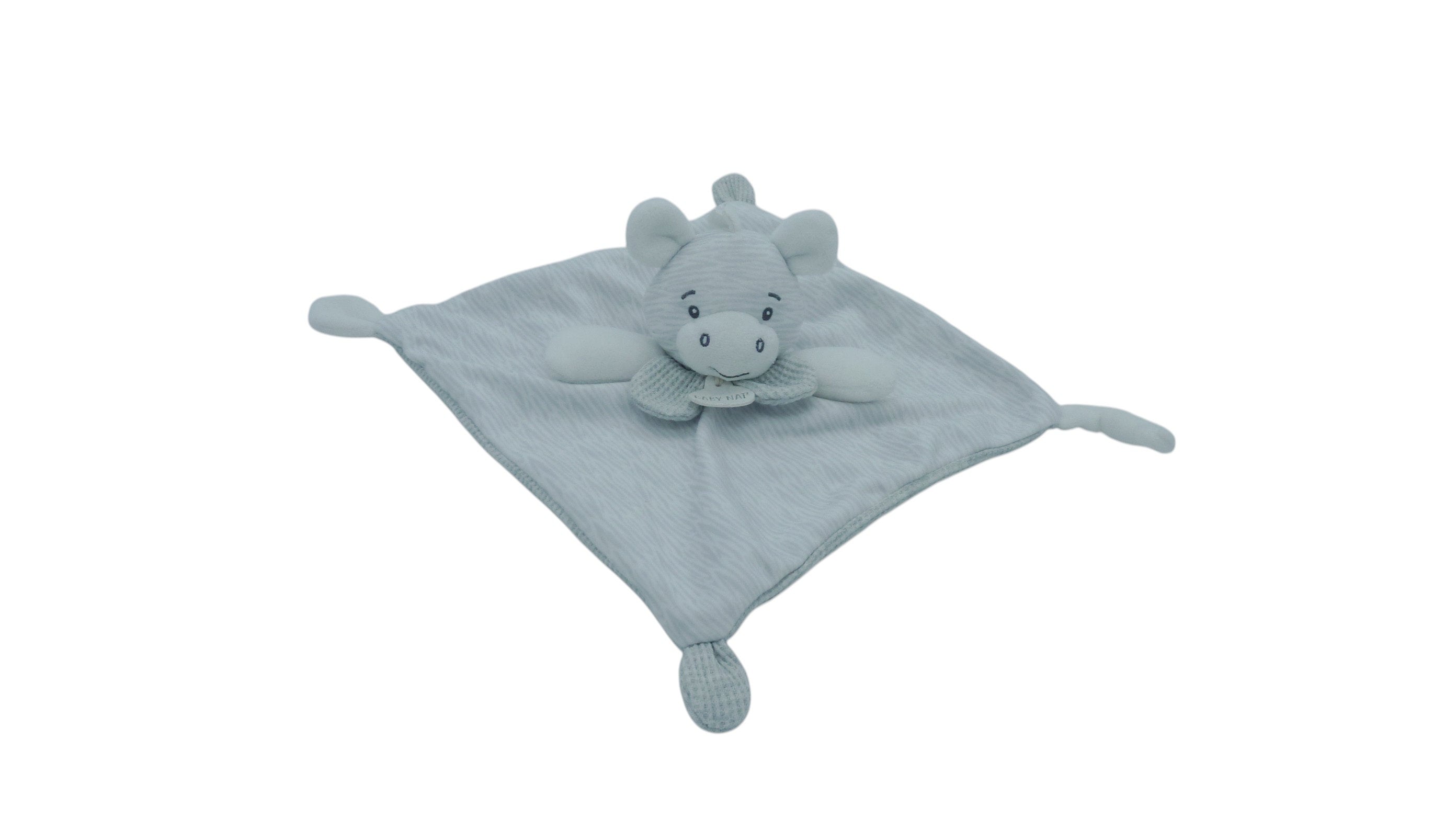 Doudou zèbre plat Mahé gris blanc - BN6101 Baby'Nat