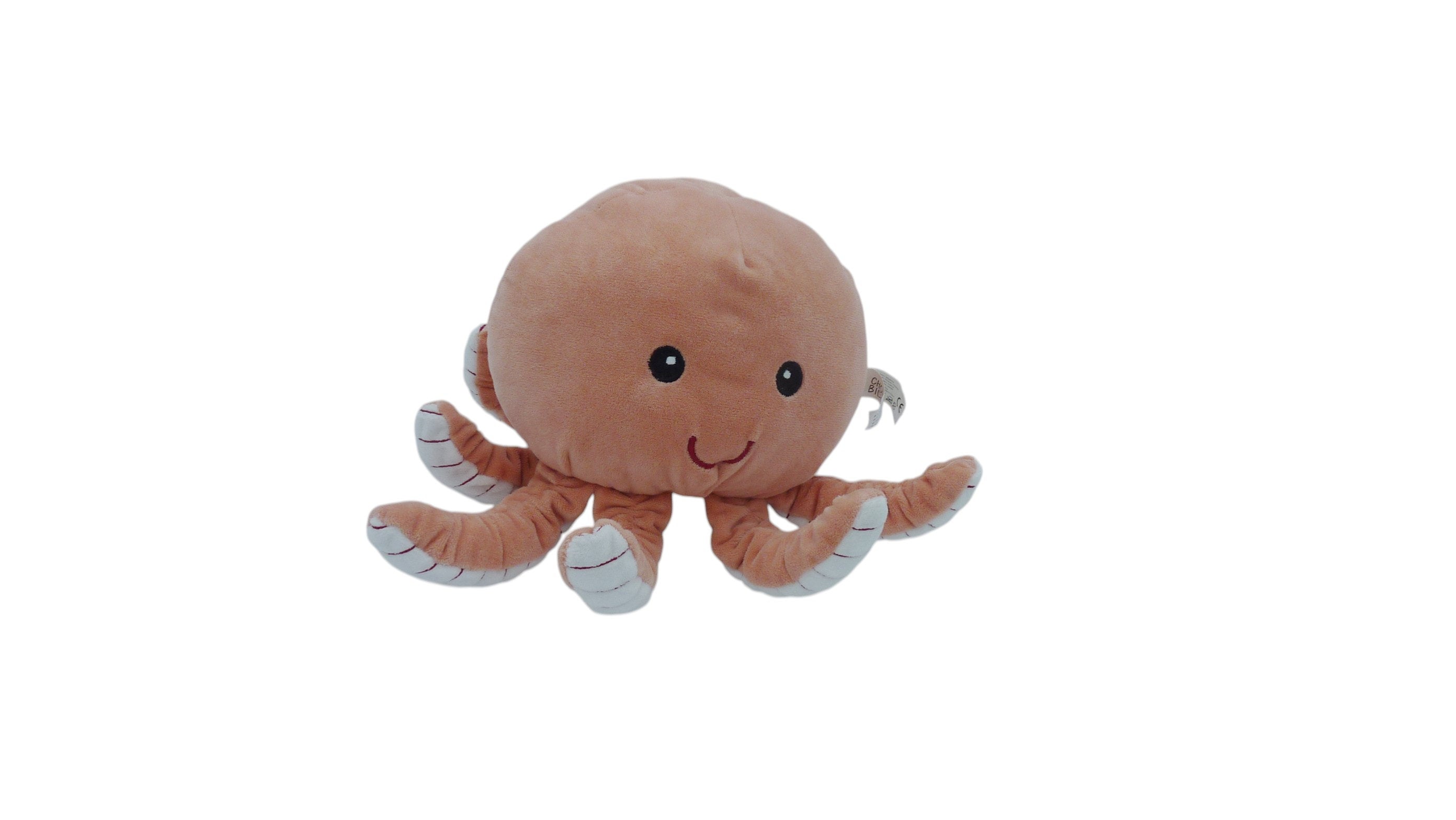 Peluche pieuvre Choux Bidou saumon - Gifi 25 cm