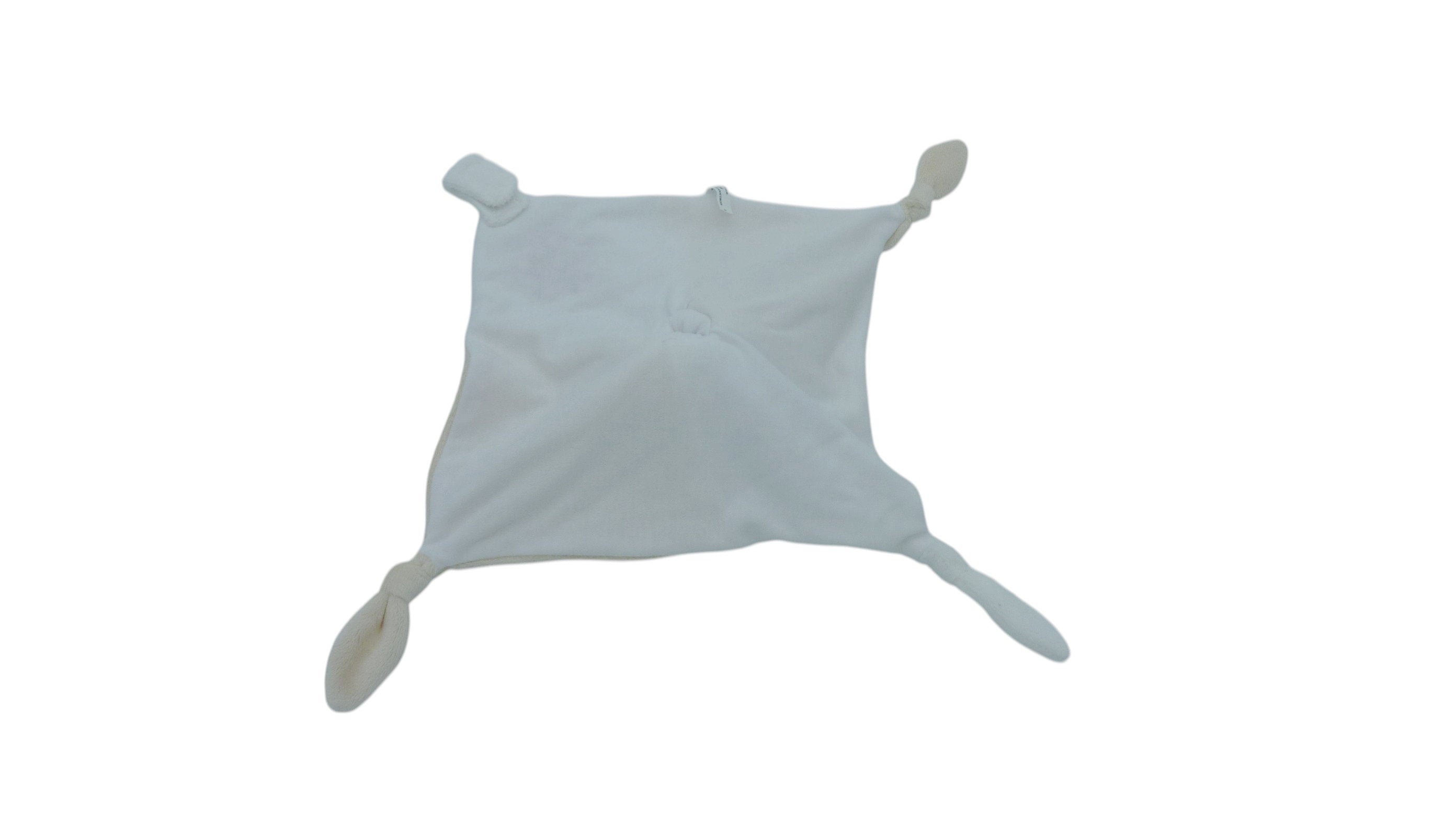 Doudou cigogne plat attache tétine beige blanc - Roda