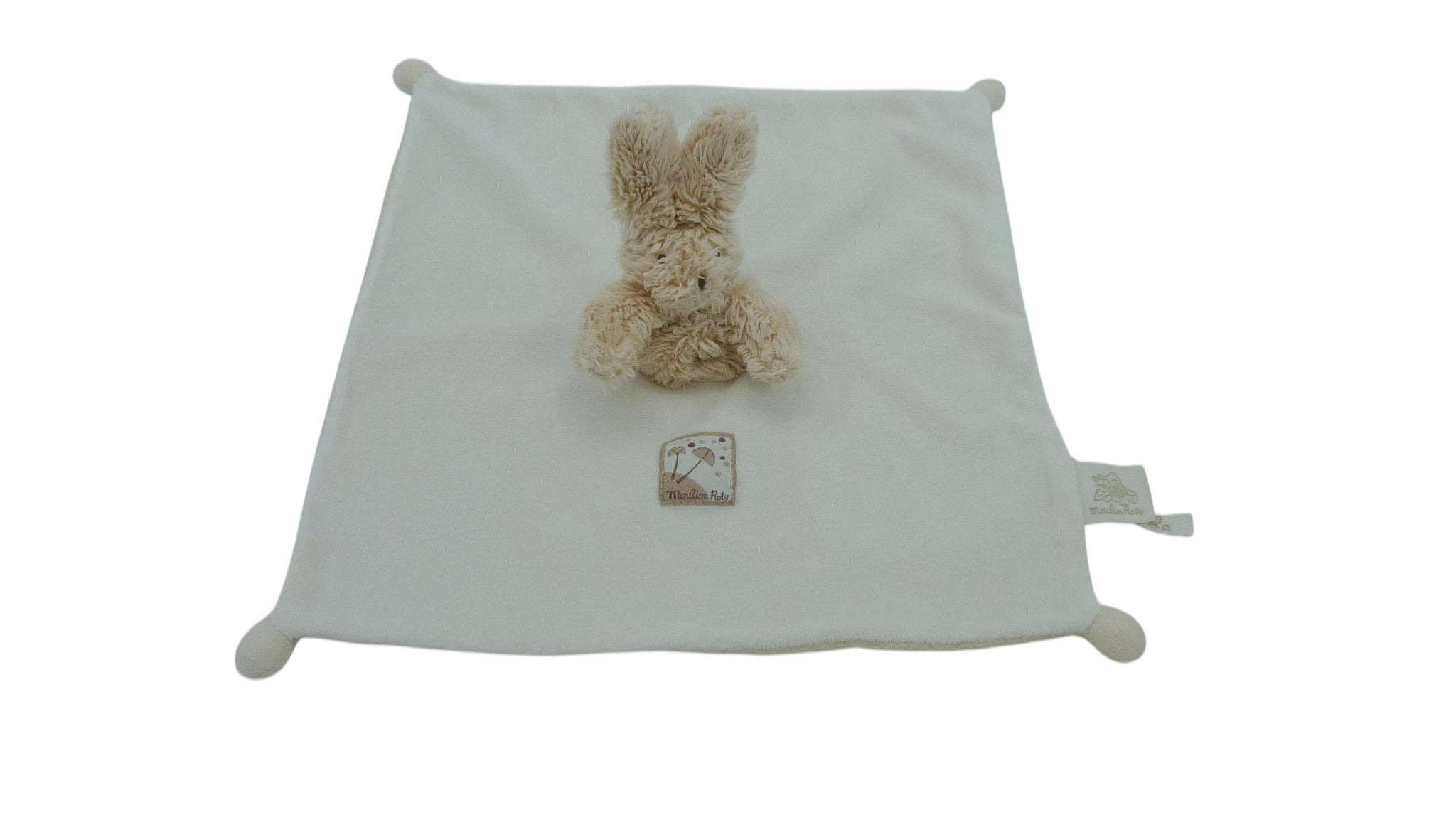 Peluche mouchoir lapin - Basile et Lola - Moulin Roty 10 cm