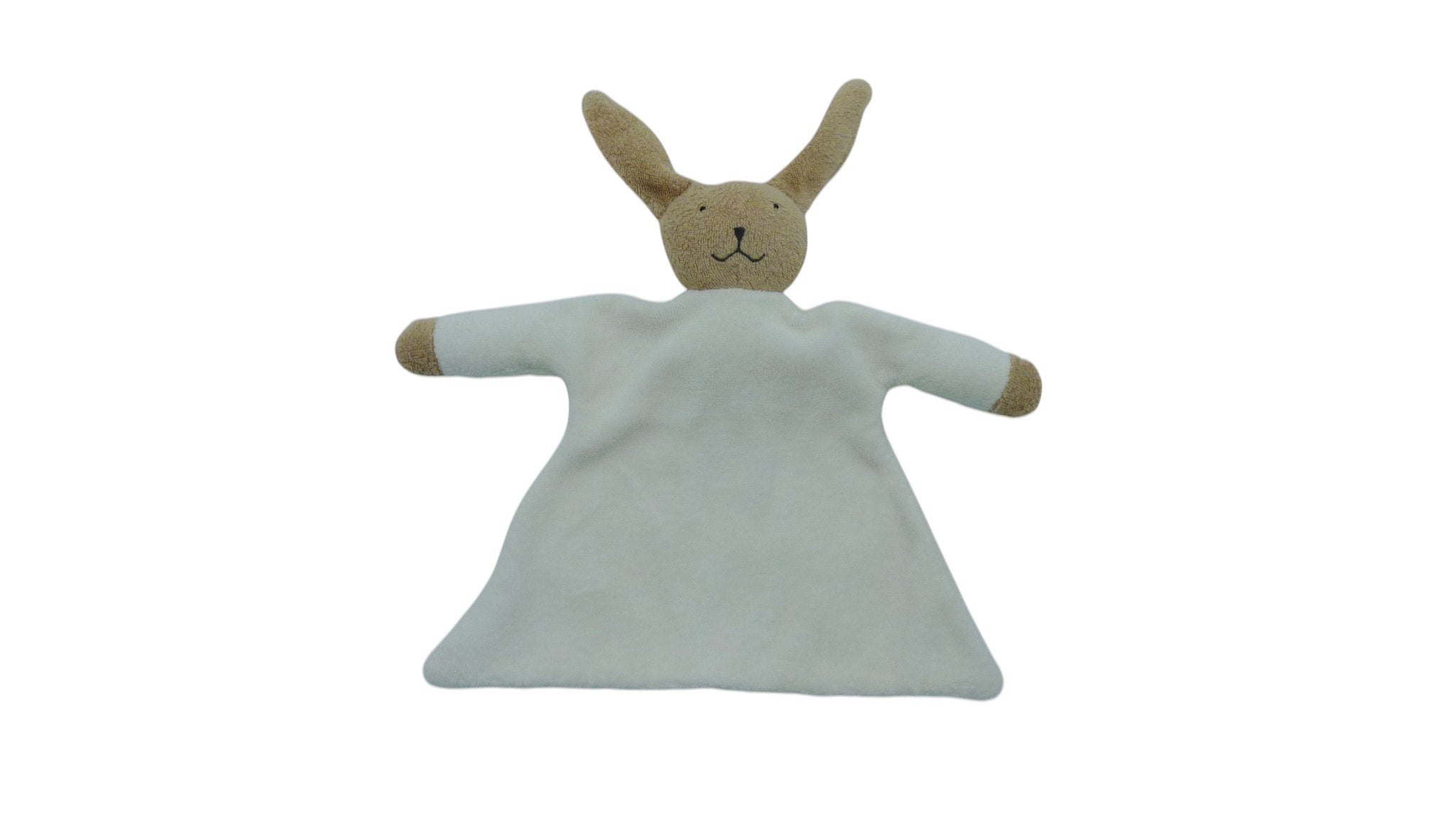 Doudou lapin plat blanc marron - Kimbaloo