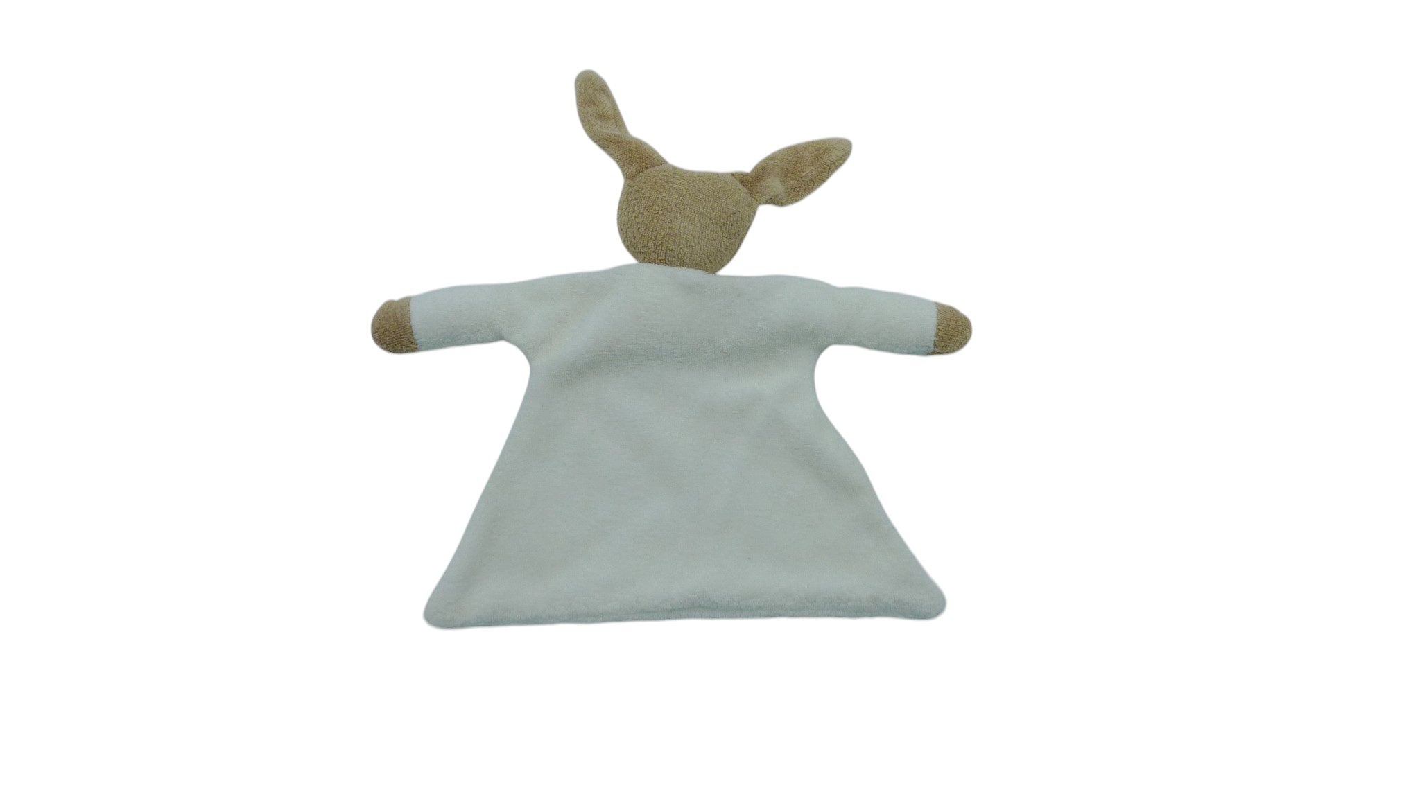 Doudou lapin plat blanc marron - Kimbaloo