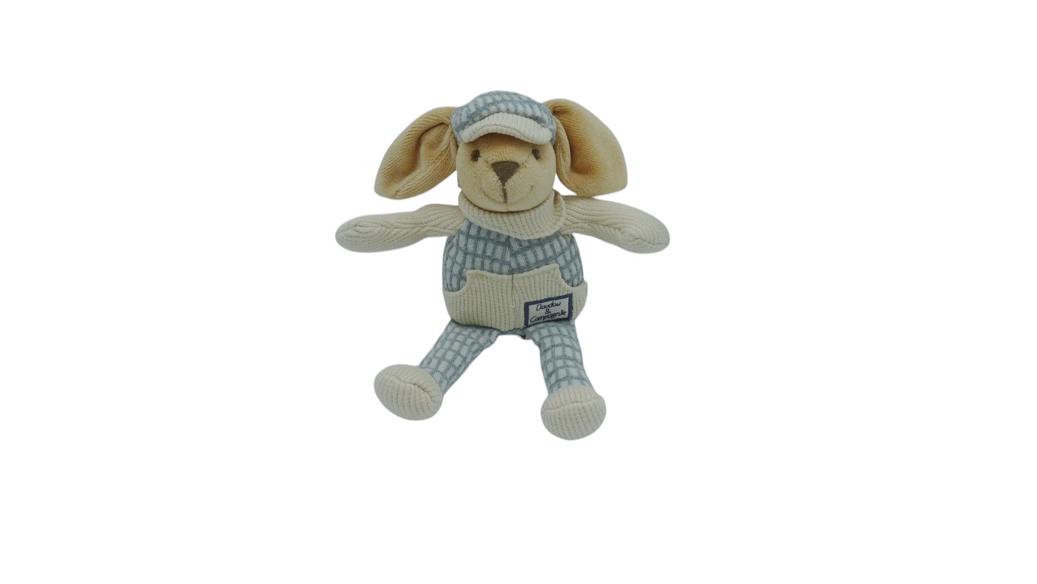 Peluche lapin marron gris - Doudou et Compagnie 20 cm